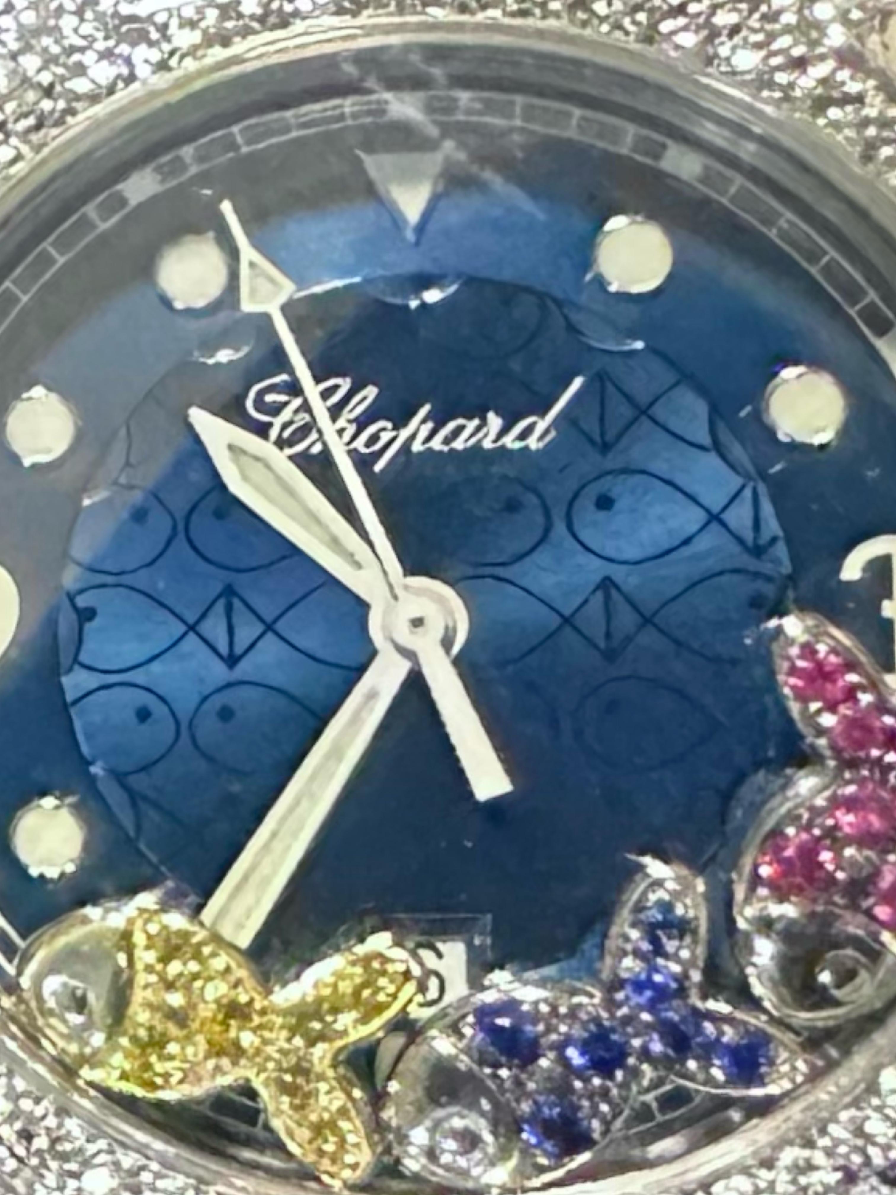 Chopard Happy Sport avec poisson flottant en diamants et quartz, 32 mm en vente 9