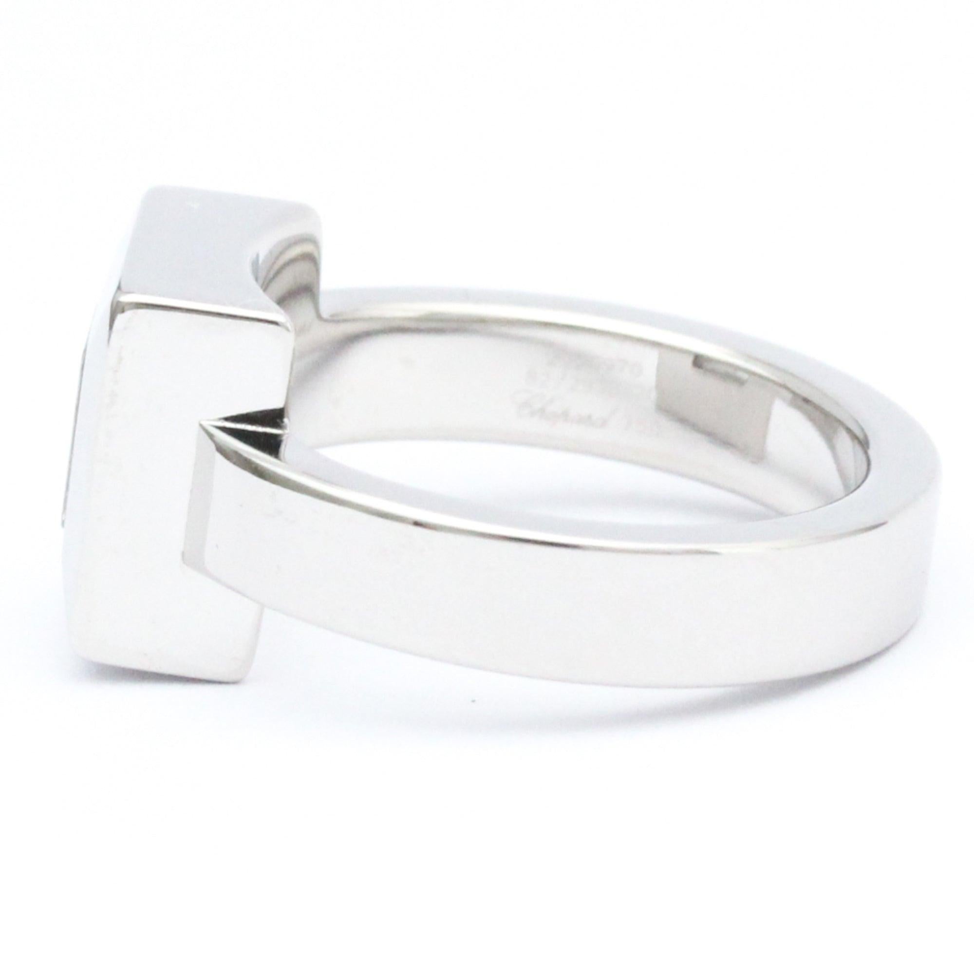 Square Cut Chopard Happy Square Diamond Ring in 18K White Gold For Sale