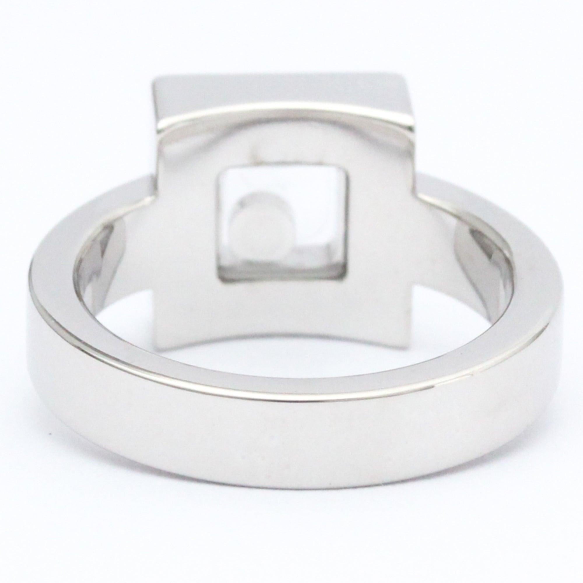 Chopard Happy Square Diamond Ring en or blanc 18 carats Excellent état - En vente à London, GB