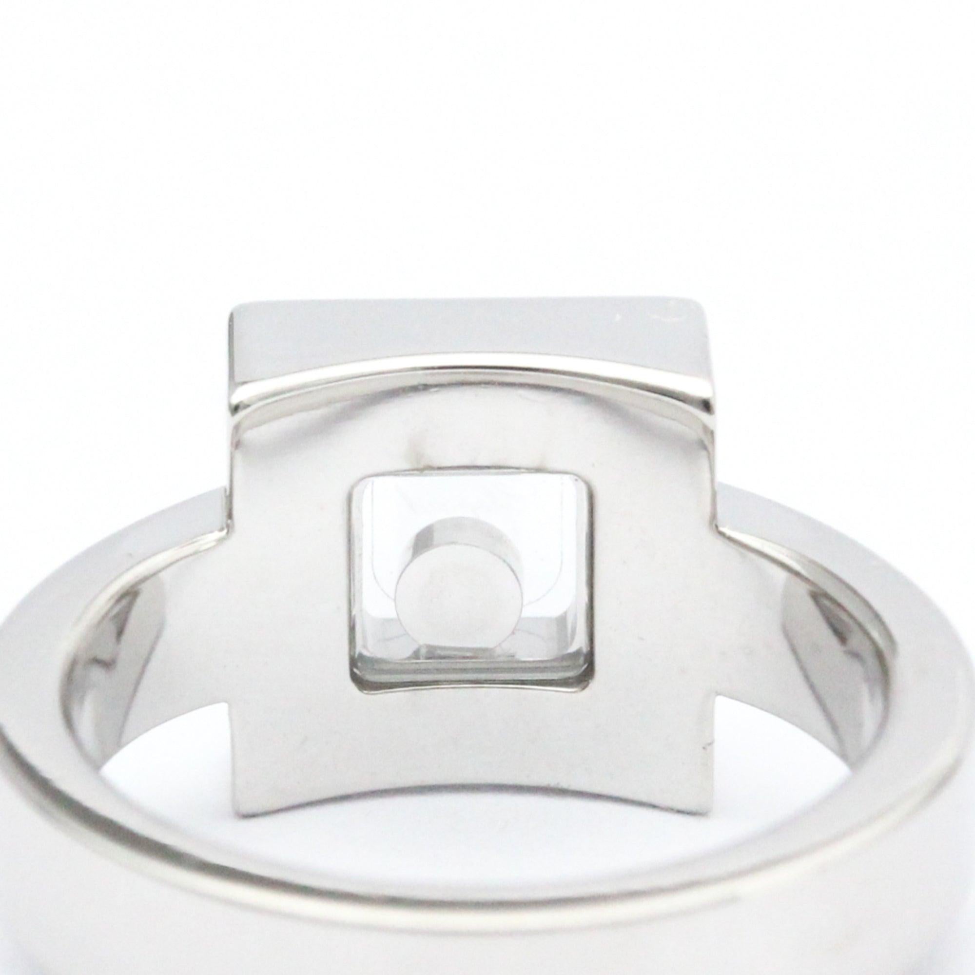 Chopard Happy Square Diamond Ring in 18K White Gold For Sale 3