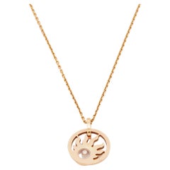 Chopard Happy Sun Diamond 18k Rose Gold Pendant Necklace