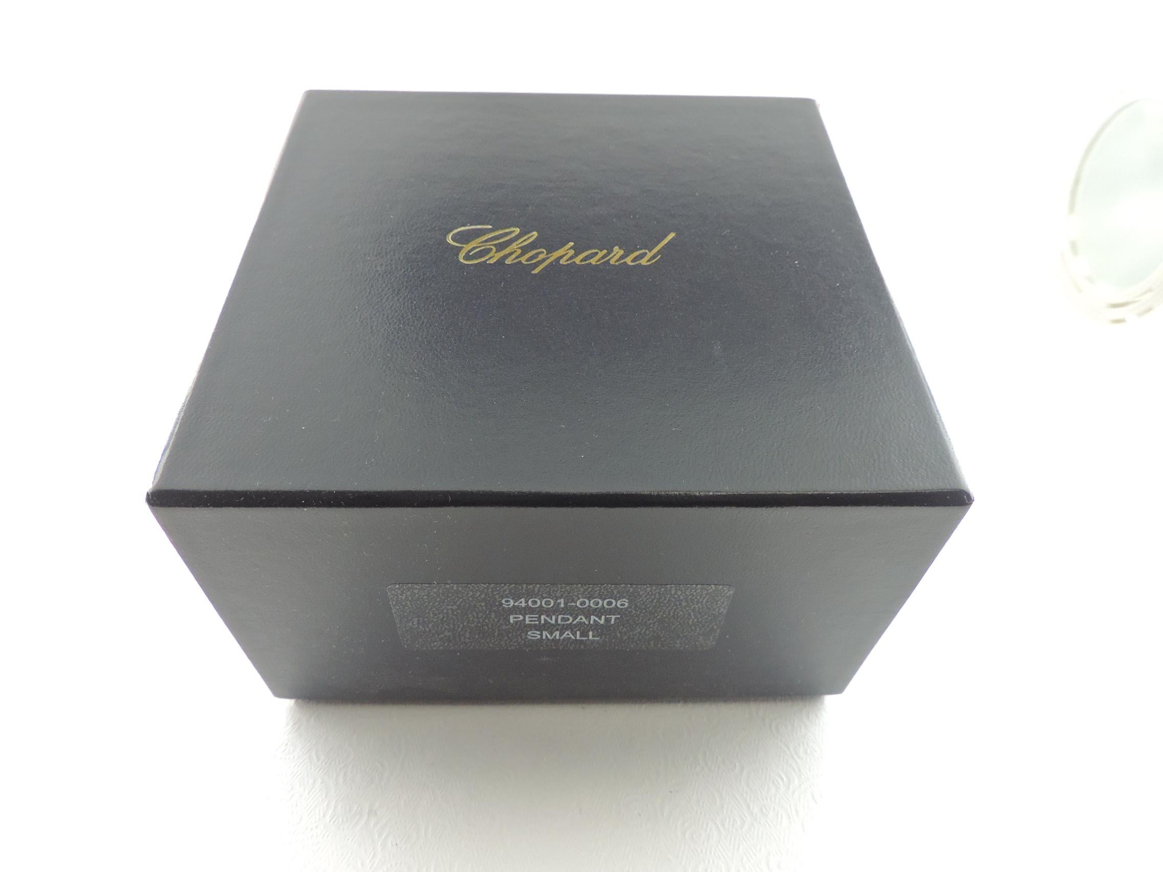 Chopard Happy Sun Diamonds 18 Karat Gold Pendant Necklace on Black Leather For Sale 3