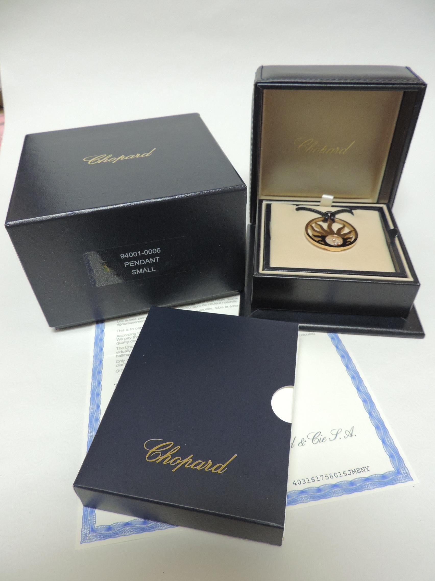 New Authentic CHOPARD Black Leather Pendant Small Box 94001-0006 