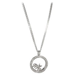 Chopard Happy Zodiac Taurus Diamond Necklace in 18K White Gold 1.4 CTW