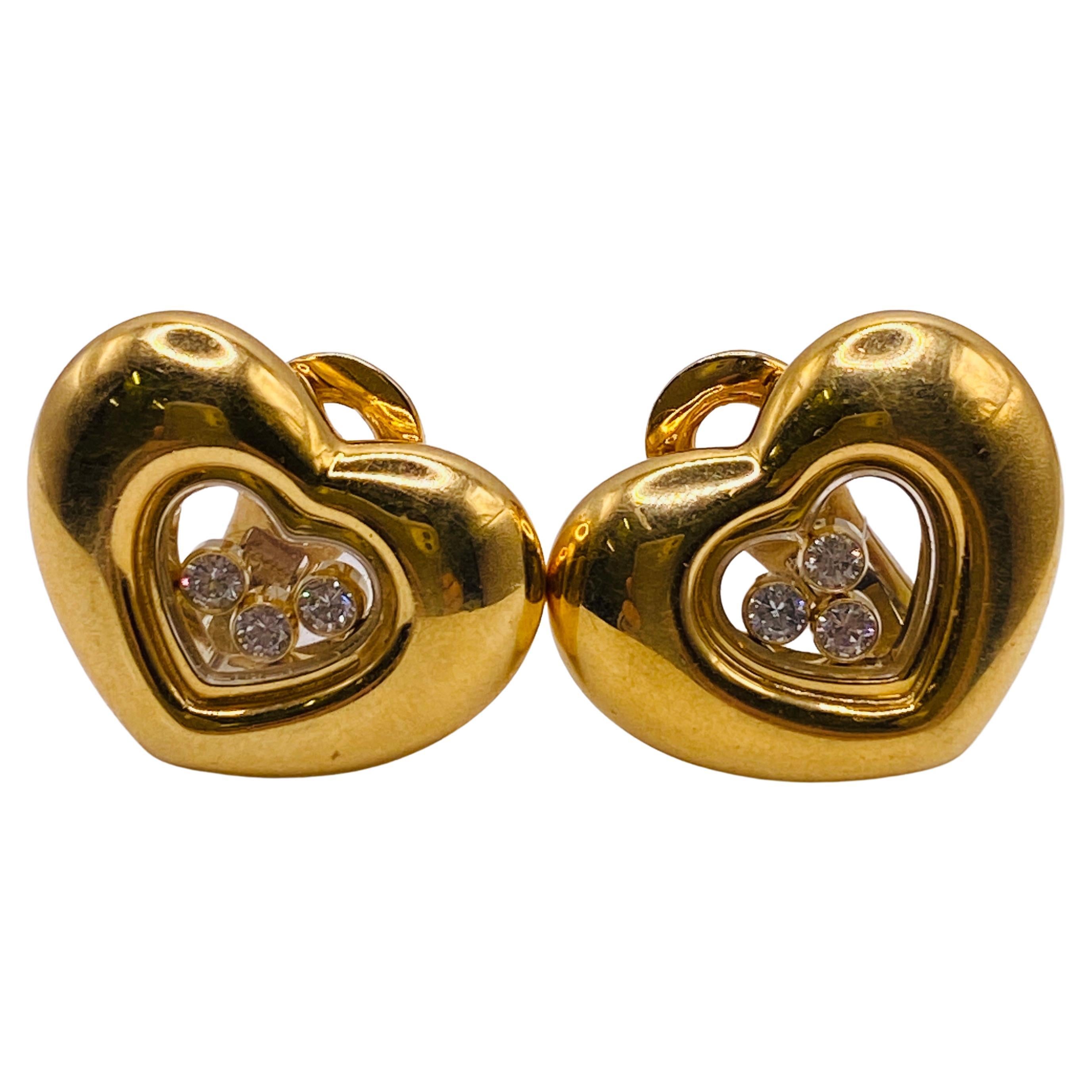 Chopard Heart Clip Earrings with Dancing Diamonds For Sale