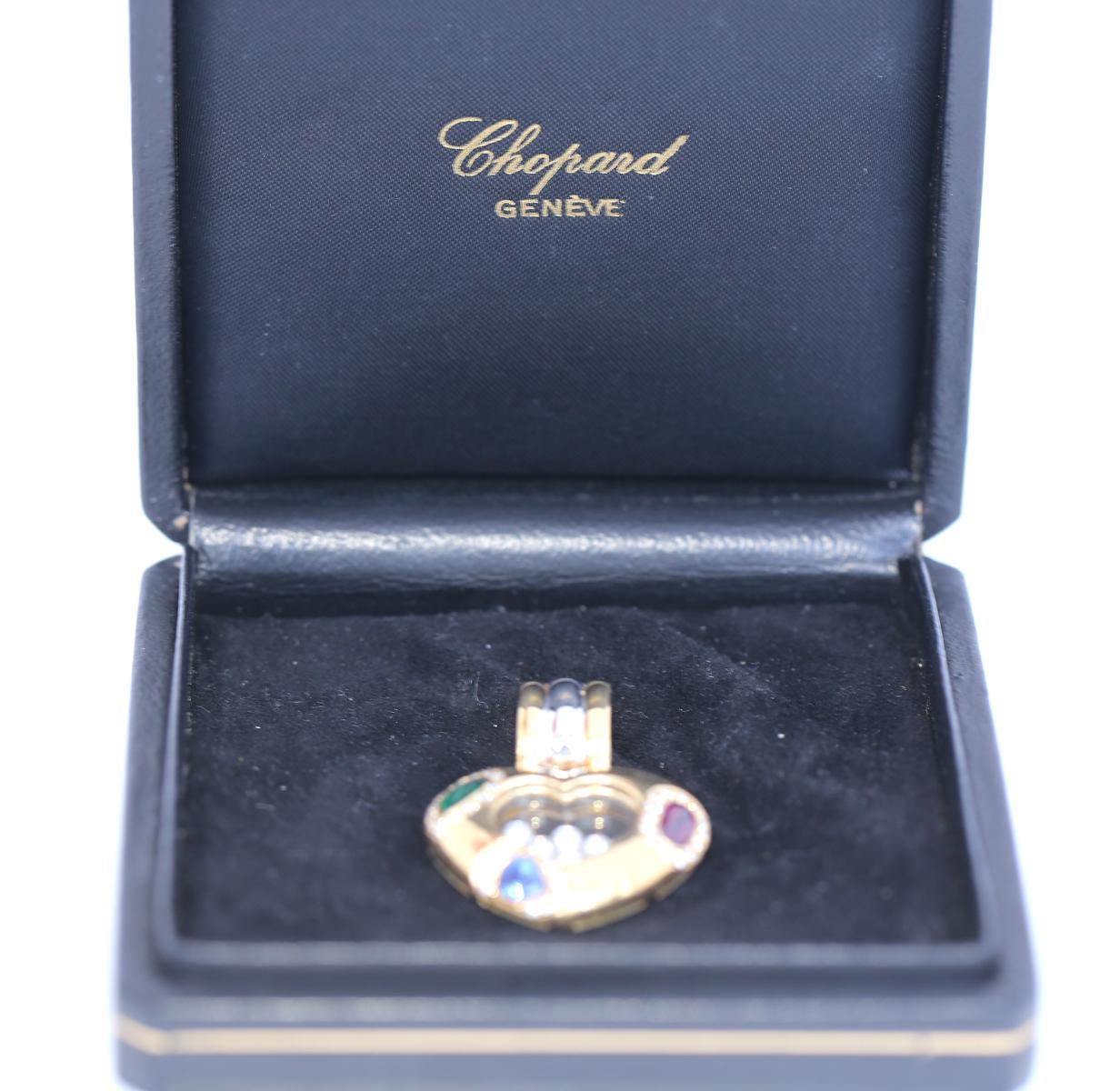 Chopard Happy Diamonds Heart Pendant Emerald Ruby Sapphire Box, 1980 6