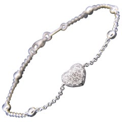 Chopard Heart Multi Diamond White Gold Chain Bracelet