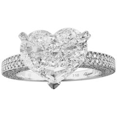 Bague Chopard en diamant de type IIa en forme de cœur:: 3::93 carats