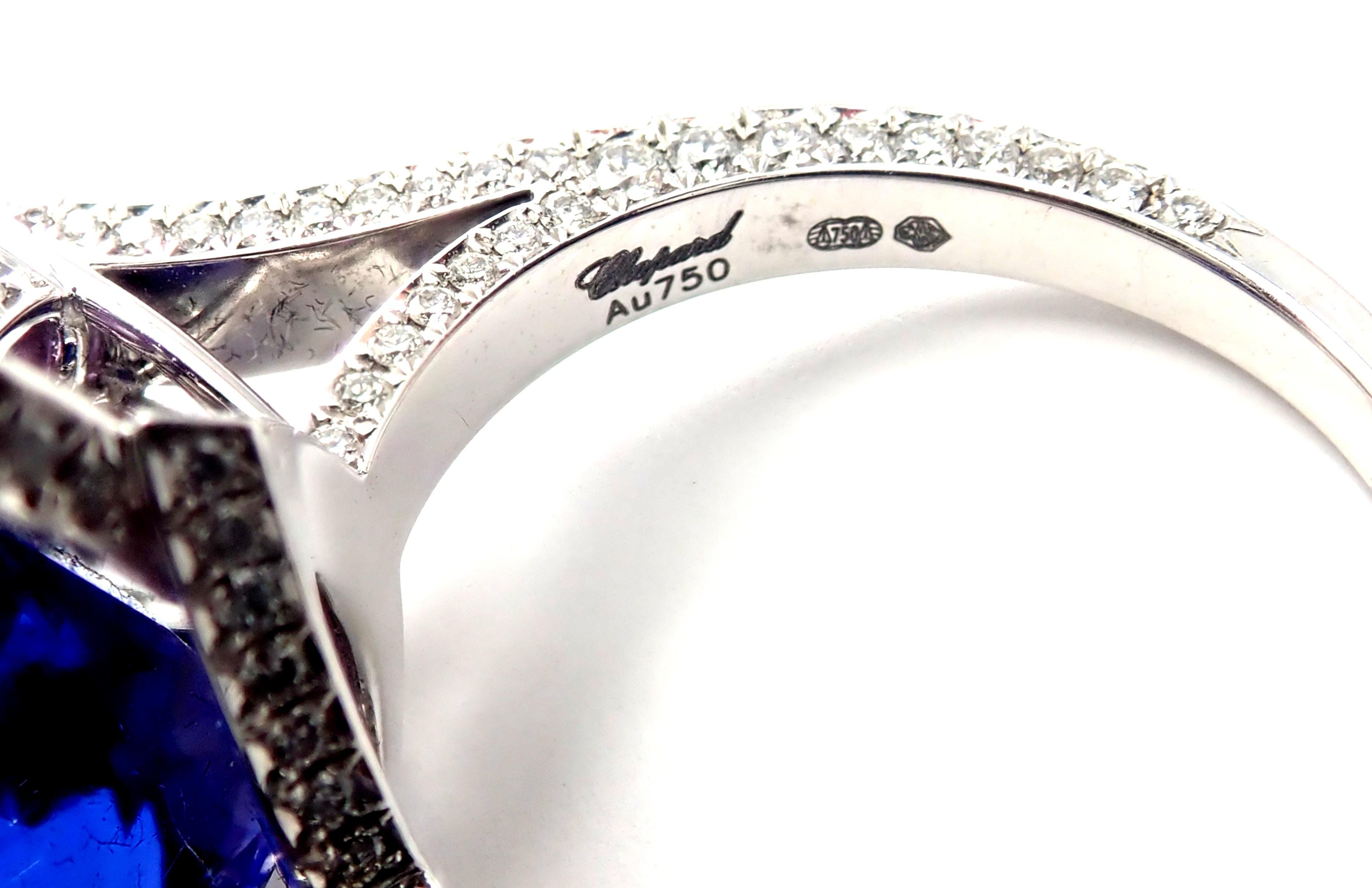 Bague en or blanc Chopard Haute Joaillerie Grand diamant Tanzanite Améthyste en vente 4