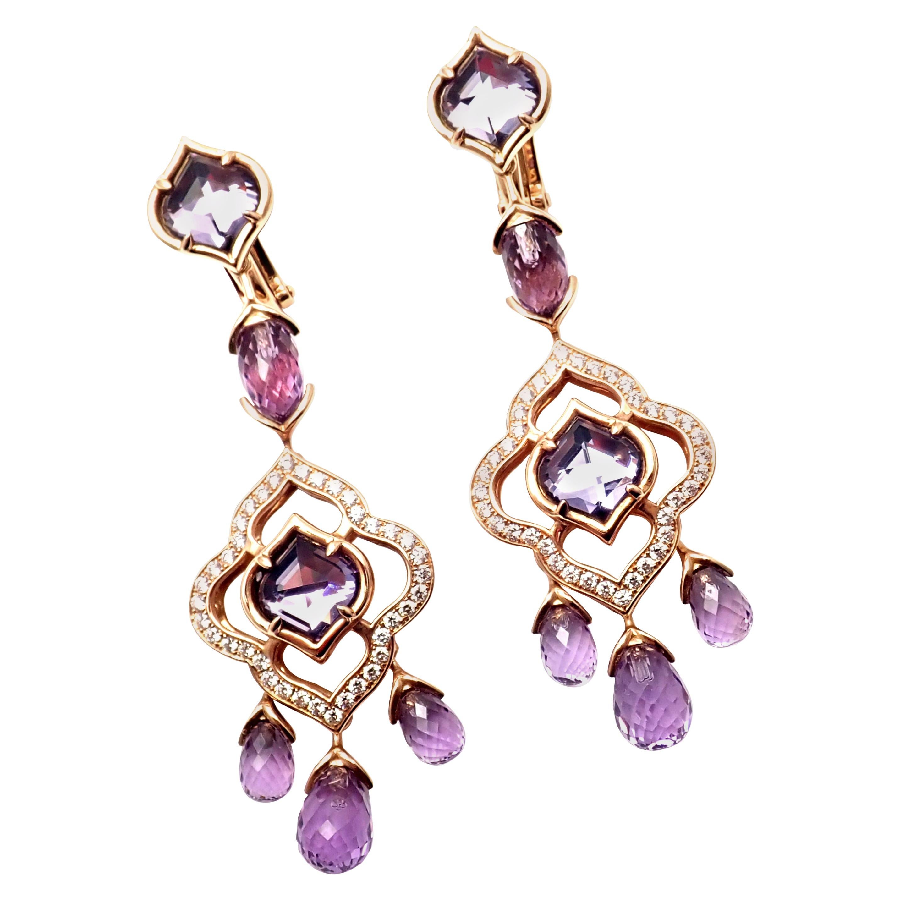 Chopard High Jewelry Imperiale Diamond Amethyst Rose Gold Drop Earrings