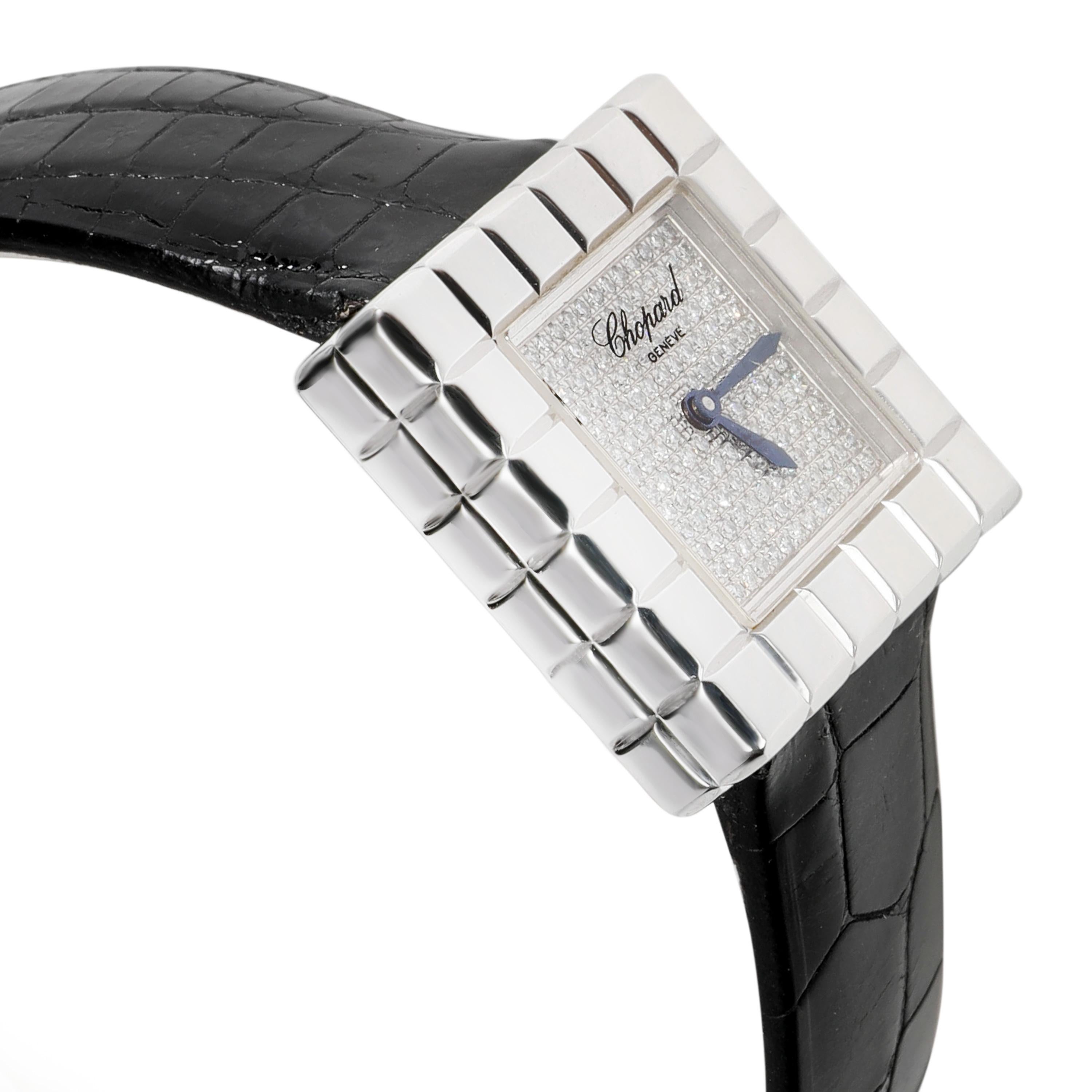 Chopard: 18 Karat Weißgold Damenuhr mit Eiswürfel 127407/1003 1