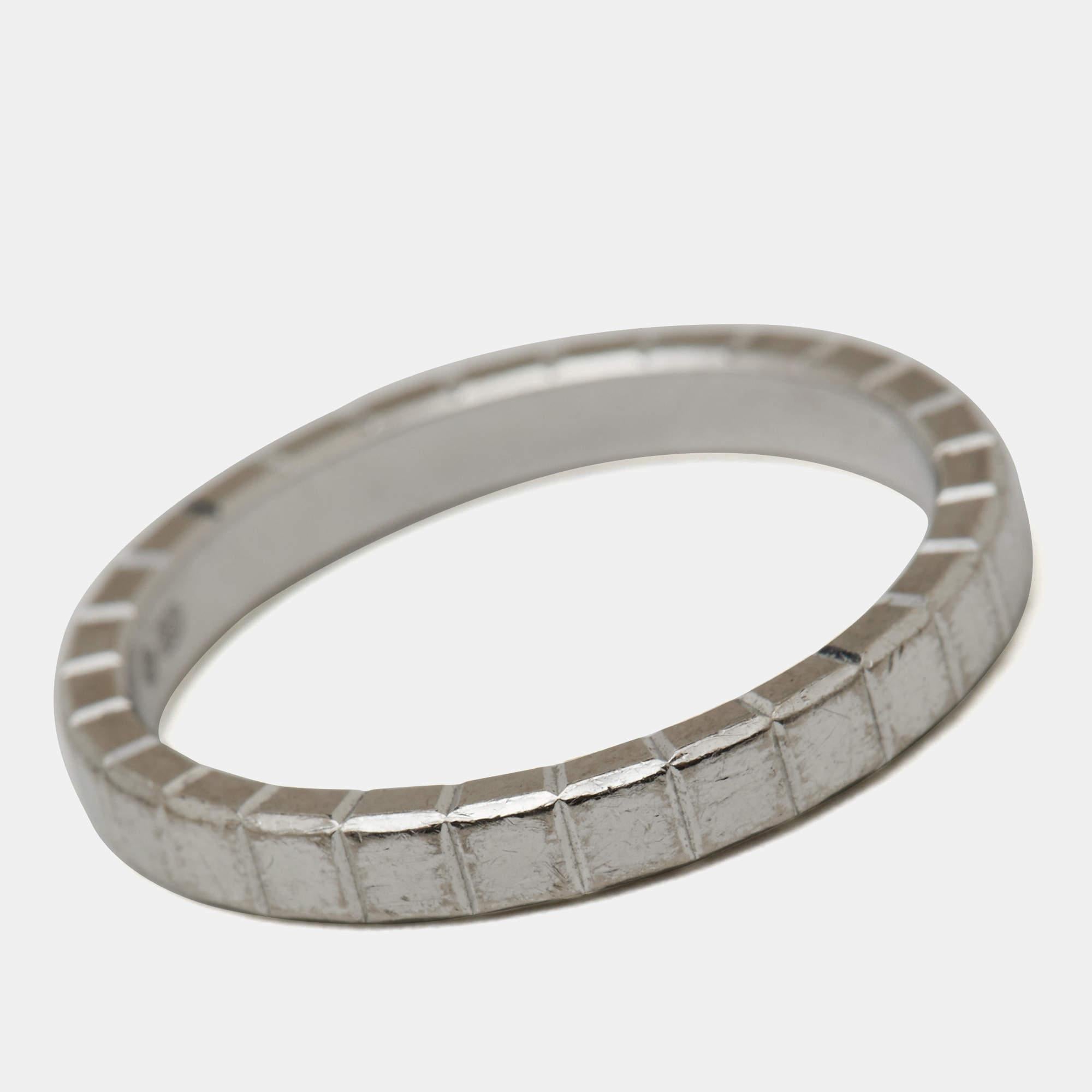 Chopard Ice Cube 18k White Gold Band Ring Size 52 For Sale 1