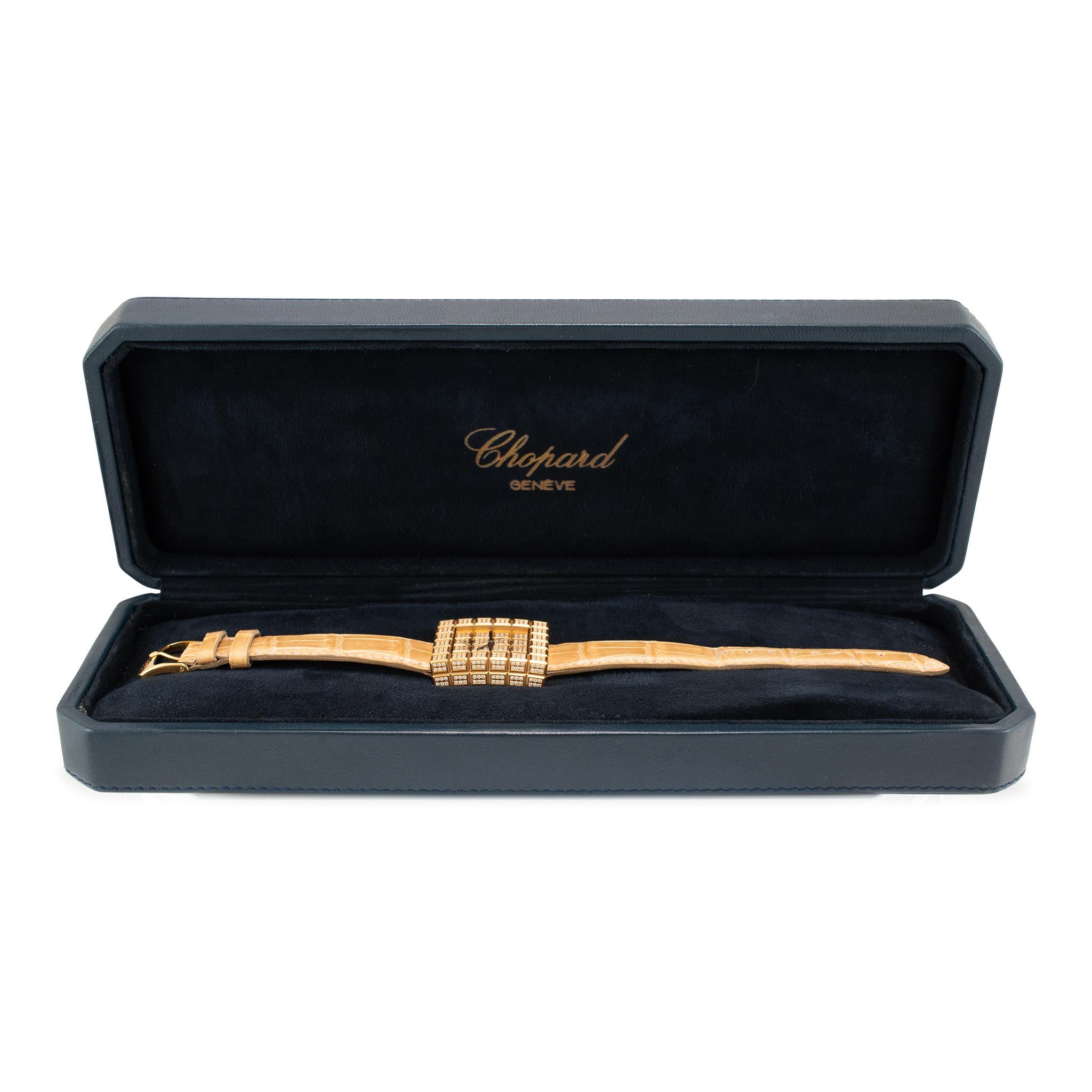 Montre Chopard Ice Cube 32MM 13/6858 Or jaune 18K Diamant Quartz en vente 4