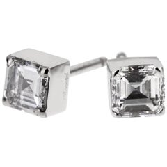 Chopard Ice Cube .96 Carat Square Cut Diamond Stud Earrings