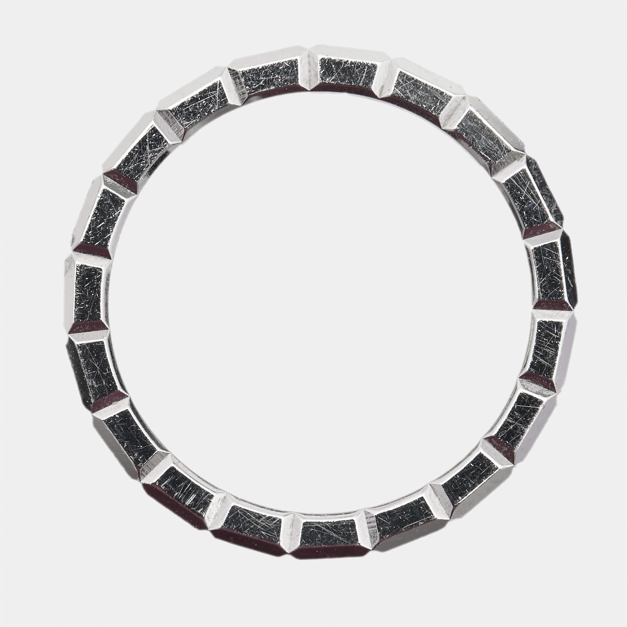 Chopard Ice Cube Diamond 18k White Gold Band Ring Size 56 2