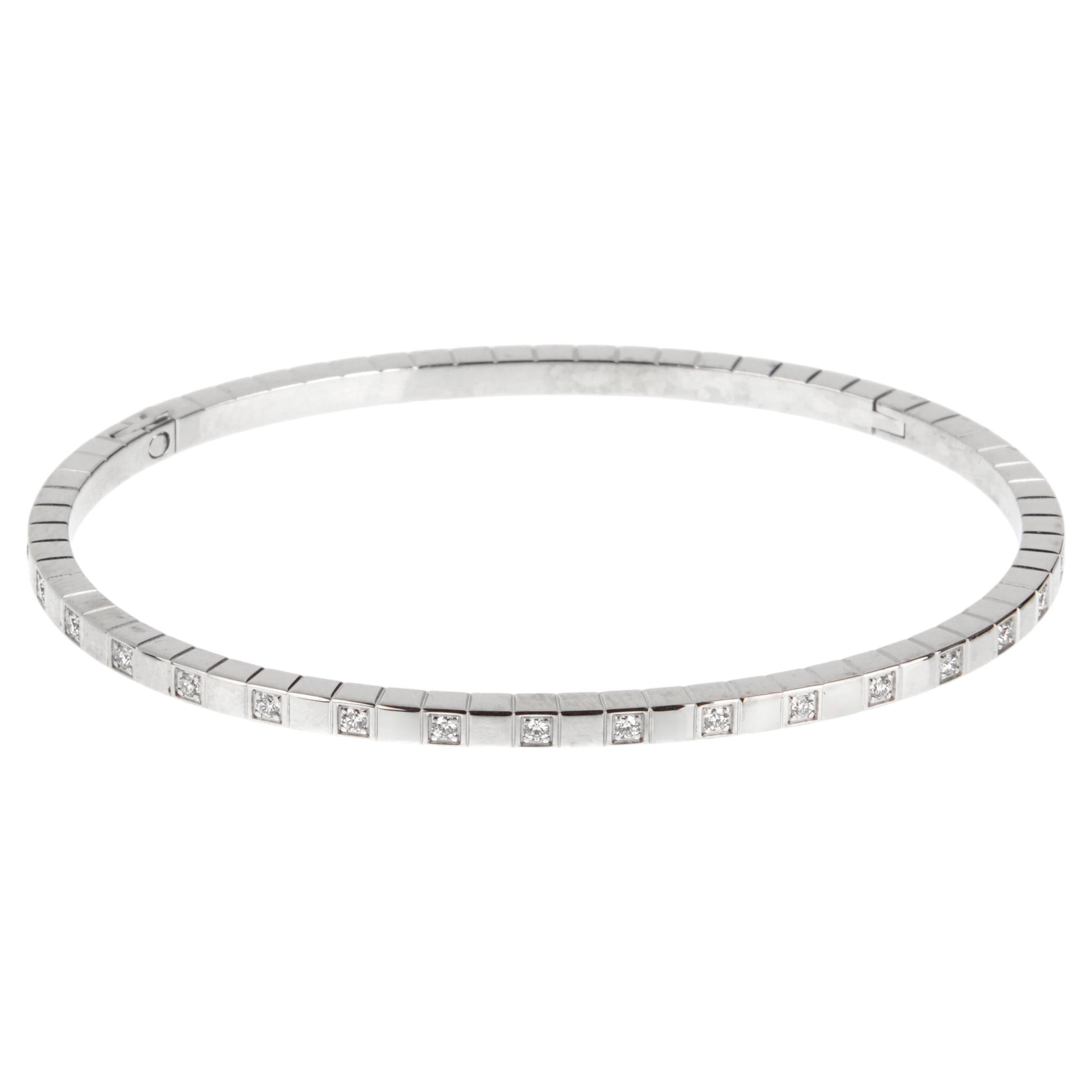 Chopard Ice Cube Diamond Bangle Bracelet 18k White Gold