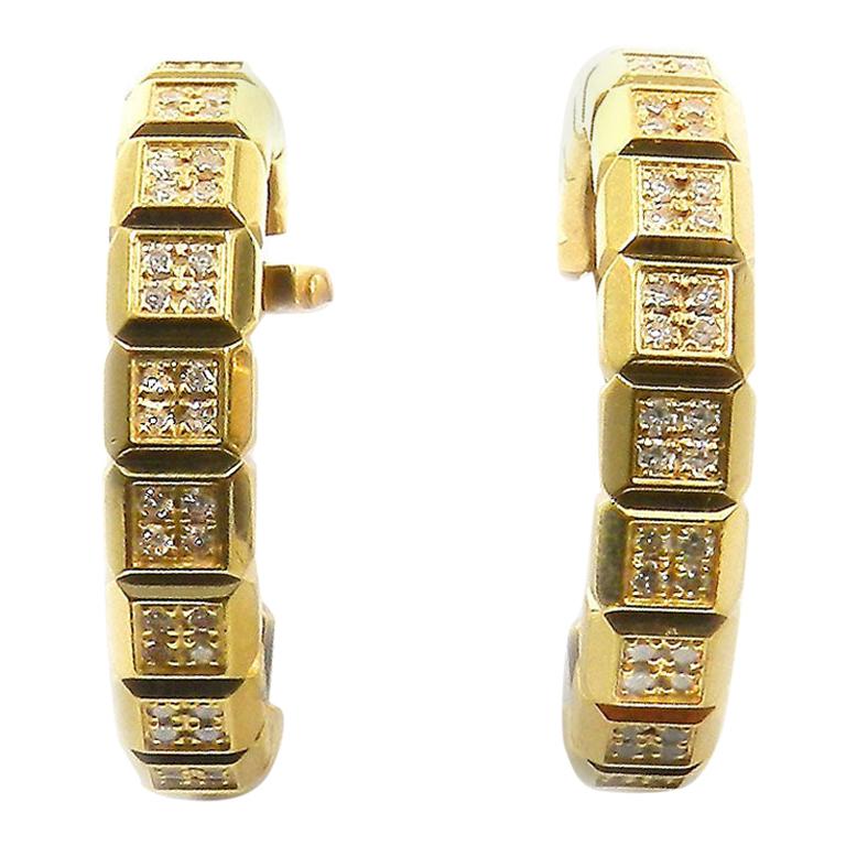Chopard Ice-Cube Diamond Earrings in 18 Karat Yellow Gold