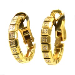 Chopard Ice-Cube Diamond Earrings in 18 Karat Yellow Gold