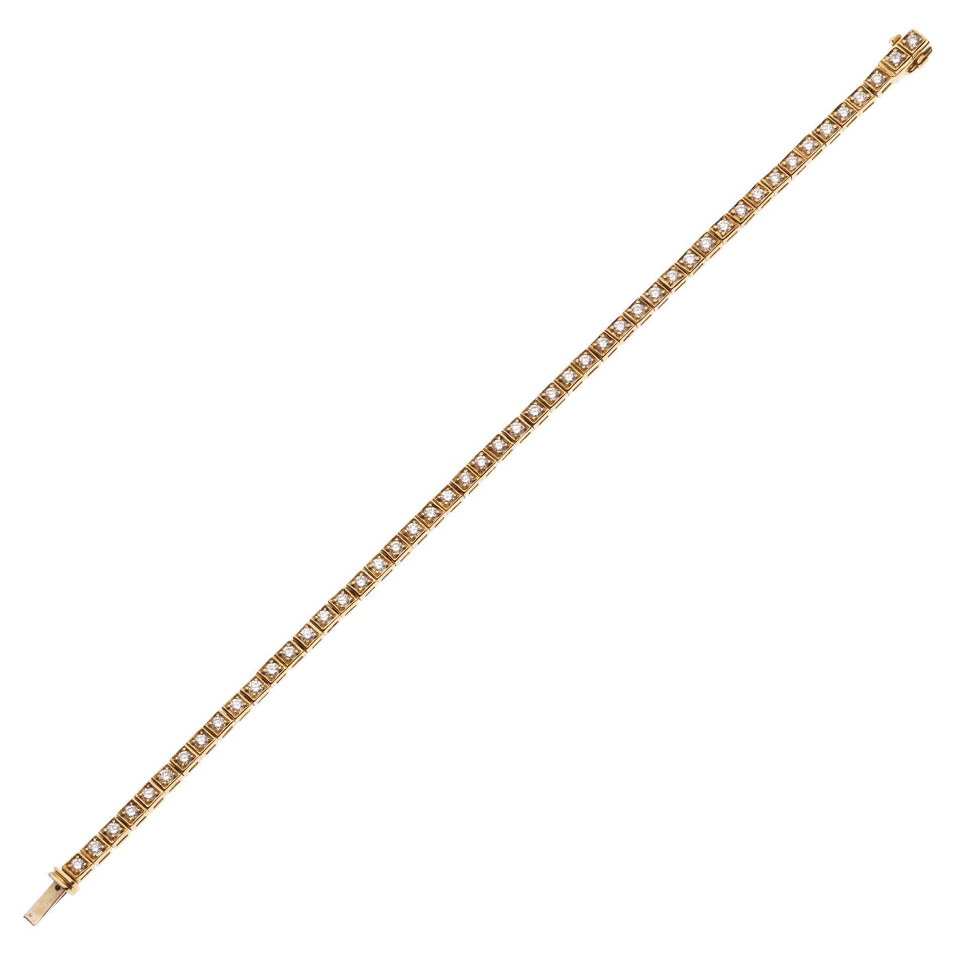 Chopard Ice Cube Diamond Yellow Gold Tennis Bracelet For Sale