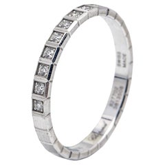 Chopard Ice Cube Diamonds 18k White Gold Band Ring Size 54