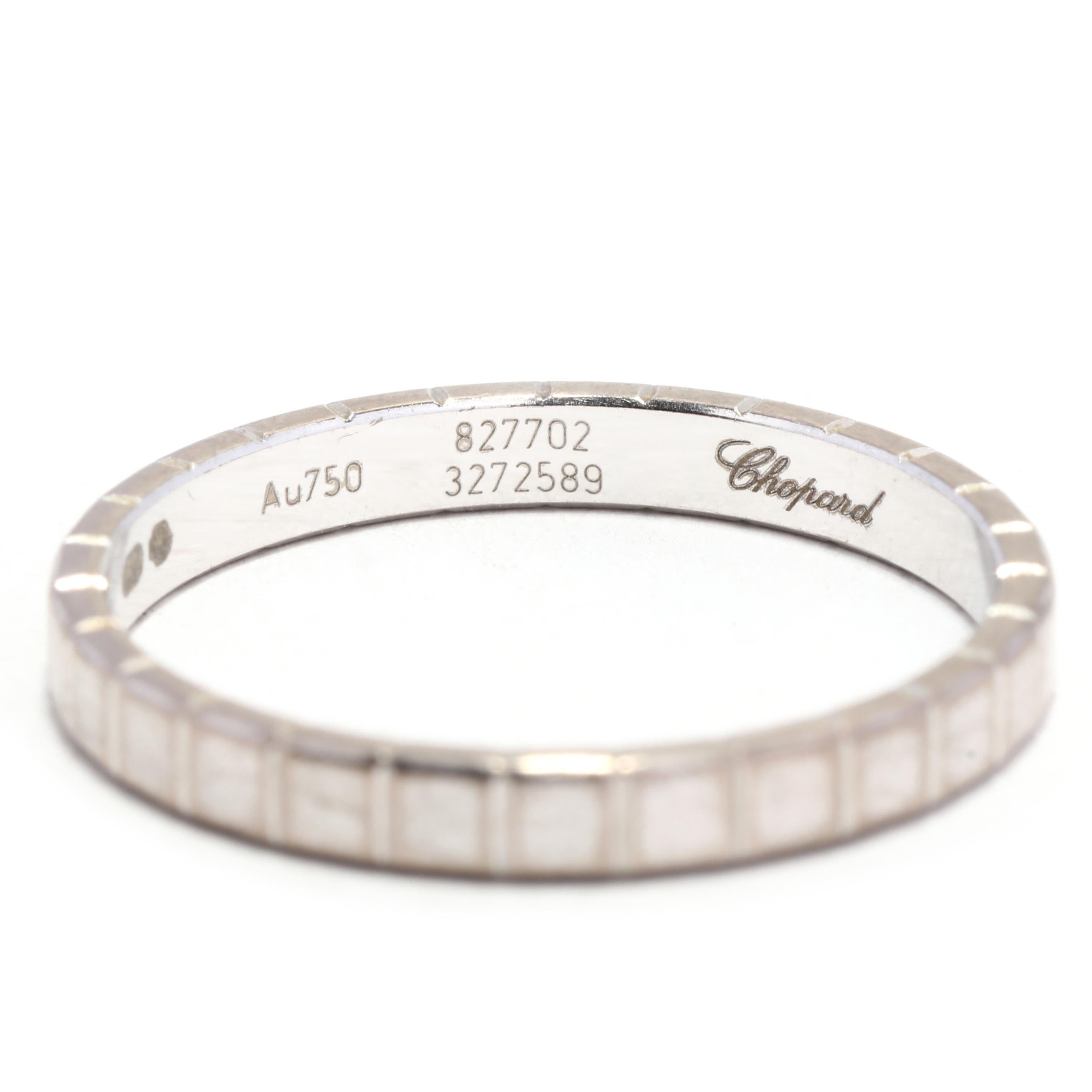 Chopard Ice Cube Eternity Band Ring, 18K White Gold, Ring, Simple In Good Condition In McLeansville, NC