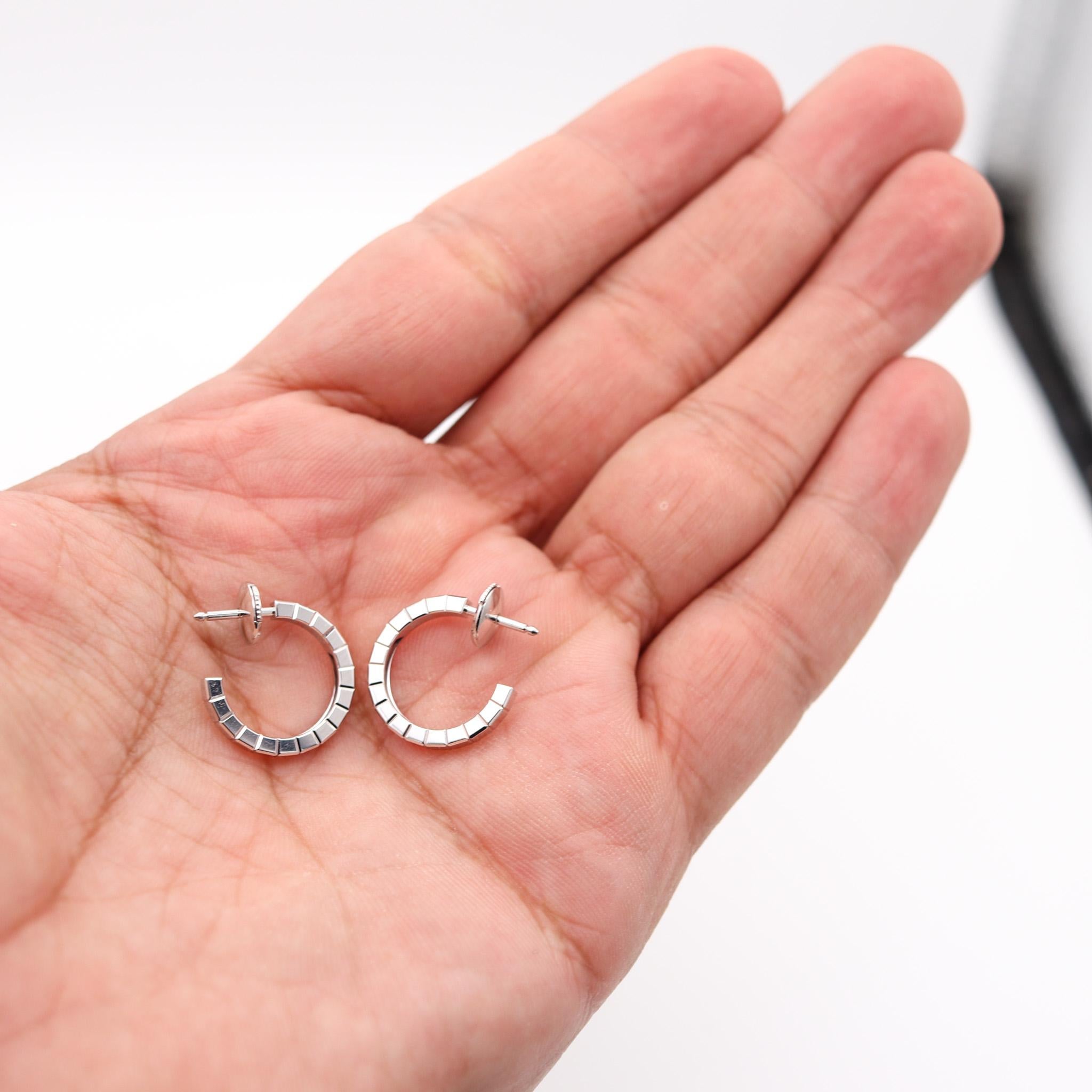 CHOPARD Ice Cube Hoop Studs Earrings In Solid 18Kt White Gold For Sale 1