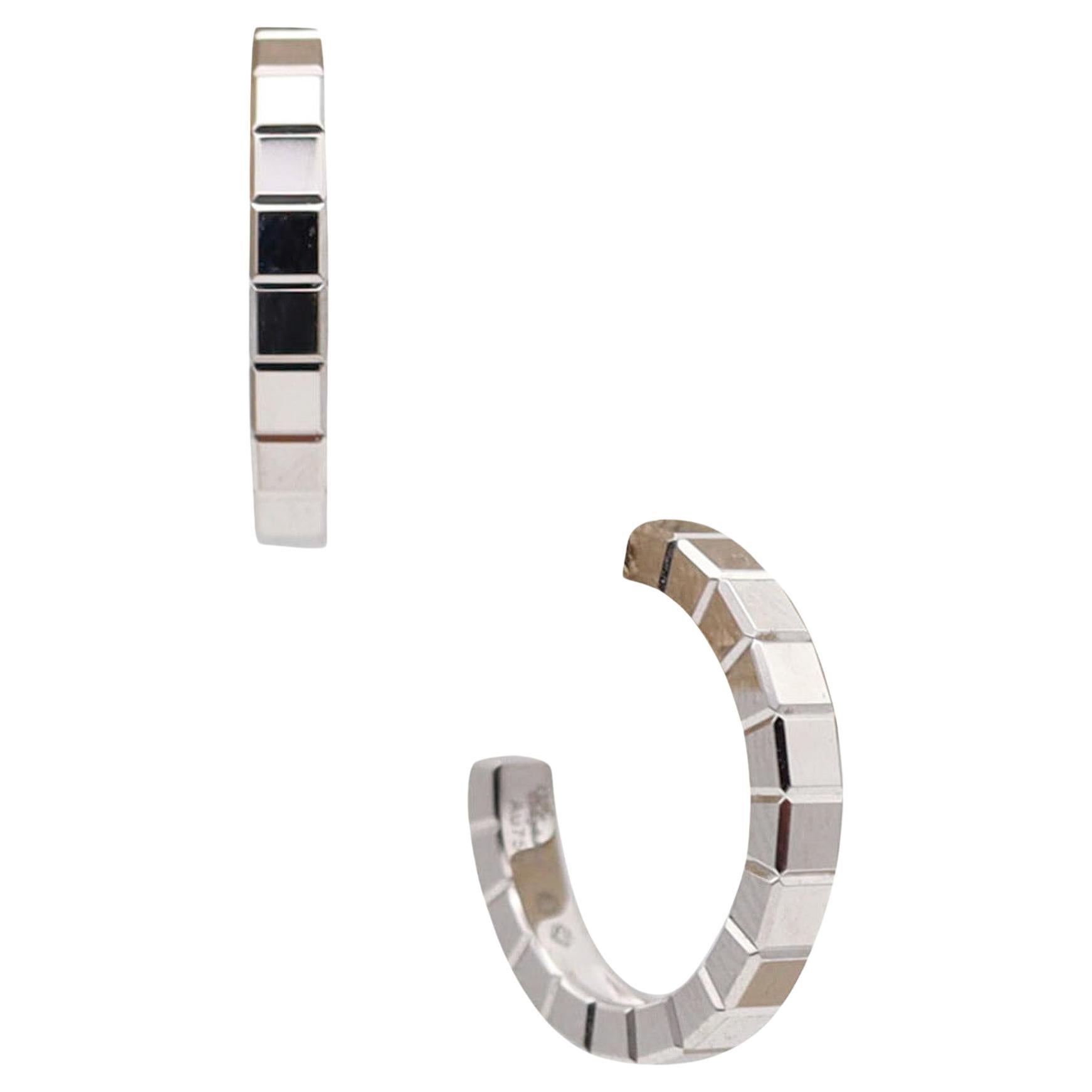 CHOPARD Ice Cube Hoop Studs Earrings In Solid 18Kt White Gold