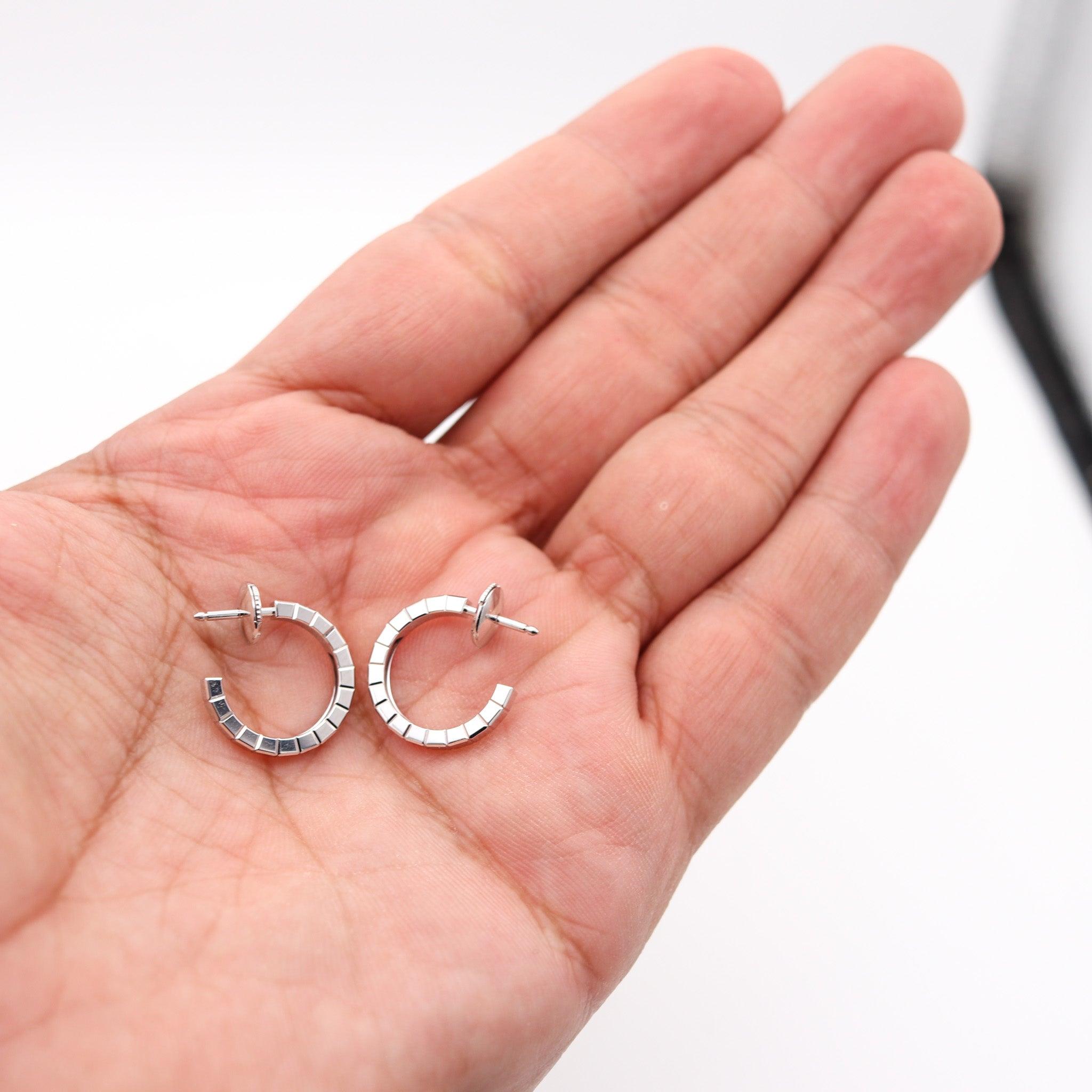 Modernista Orecchini a cerchio a cubo di ghiaccio Chopard in oro bianco massiccio 18Kt con scatola e cartellini in vendita