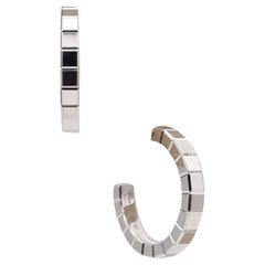 CHOPARD Ice Cube Hoop Studs Earrings In Solid 18Kt White Gold With Box 
Tags