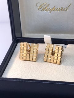 Chopard Ice Cube Large Yellow Gold Clip-On Earrings New