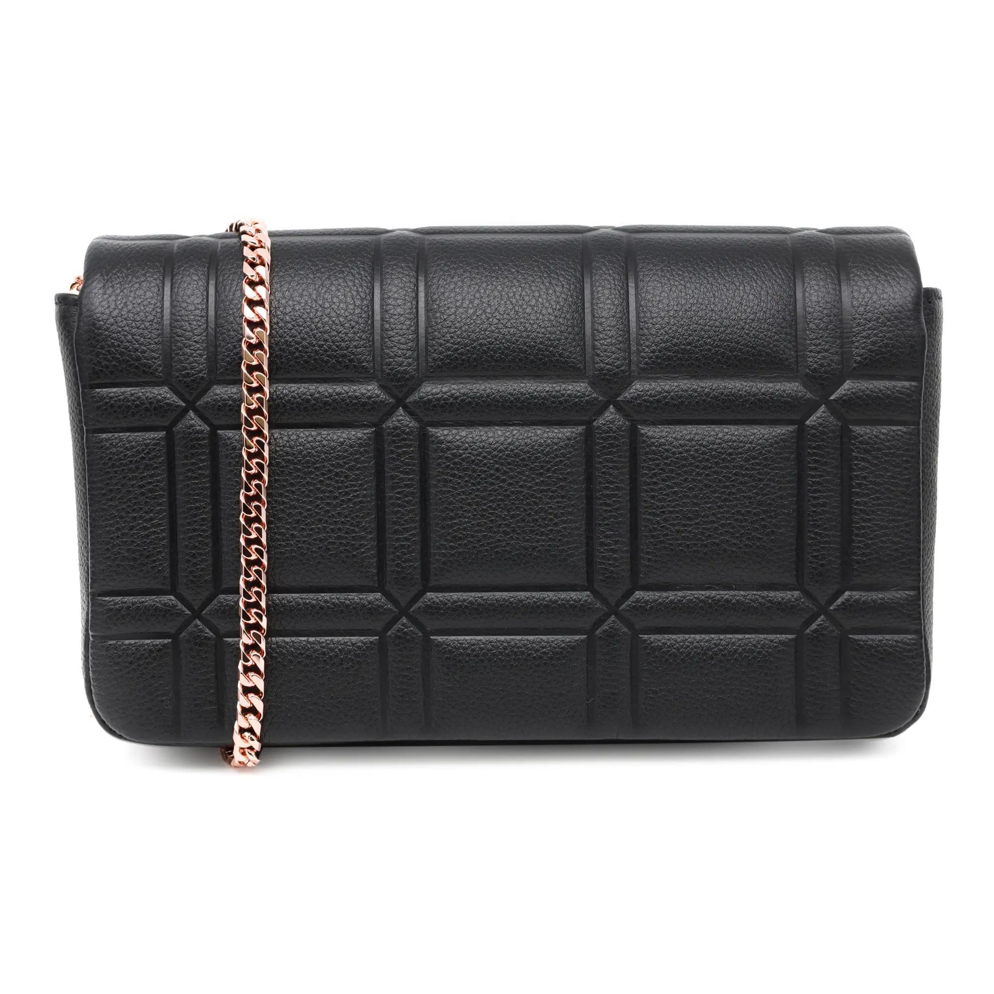 Chopard Ice Cube Mini Chain Black Embossed Leather Shoulder Bag 95000-1163 In New Condition For Sale In New York, NY
