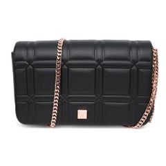 Chopard Ice Cube Mini Bolso de hombro de piel repujada negra 95000-1163