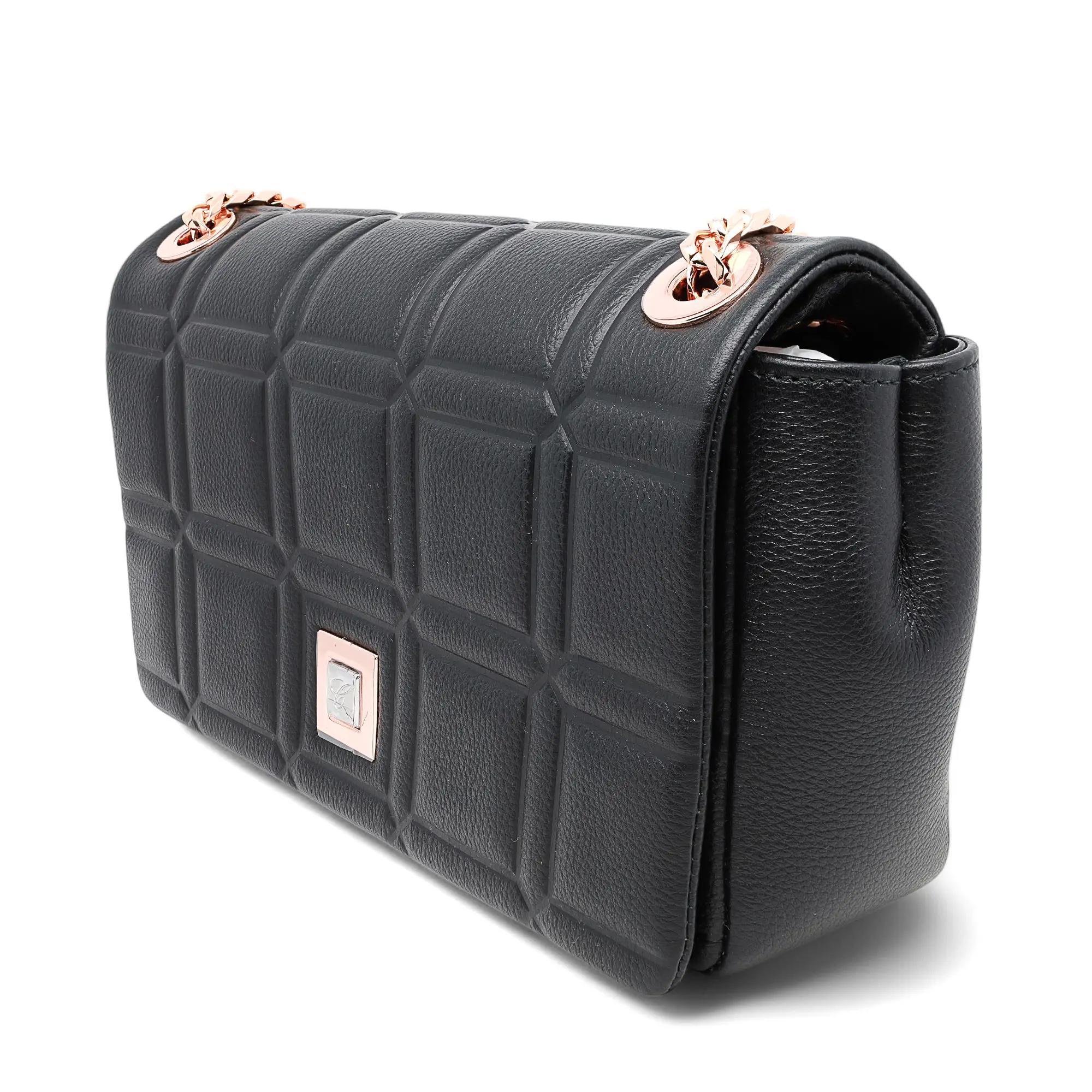 Chopard Mini Cadena Cubo de Hielo, Bolso de hombro de piel repujada negra 95000-1170 en venta 1