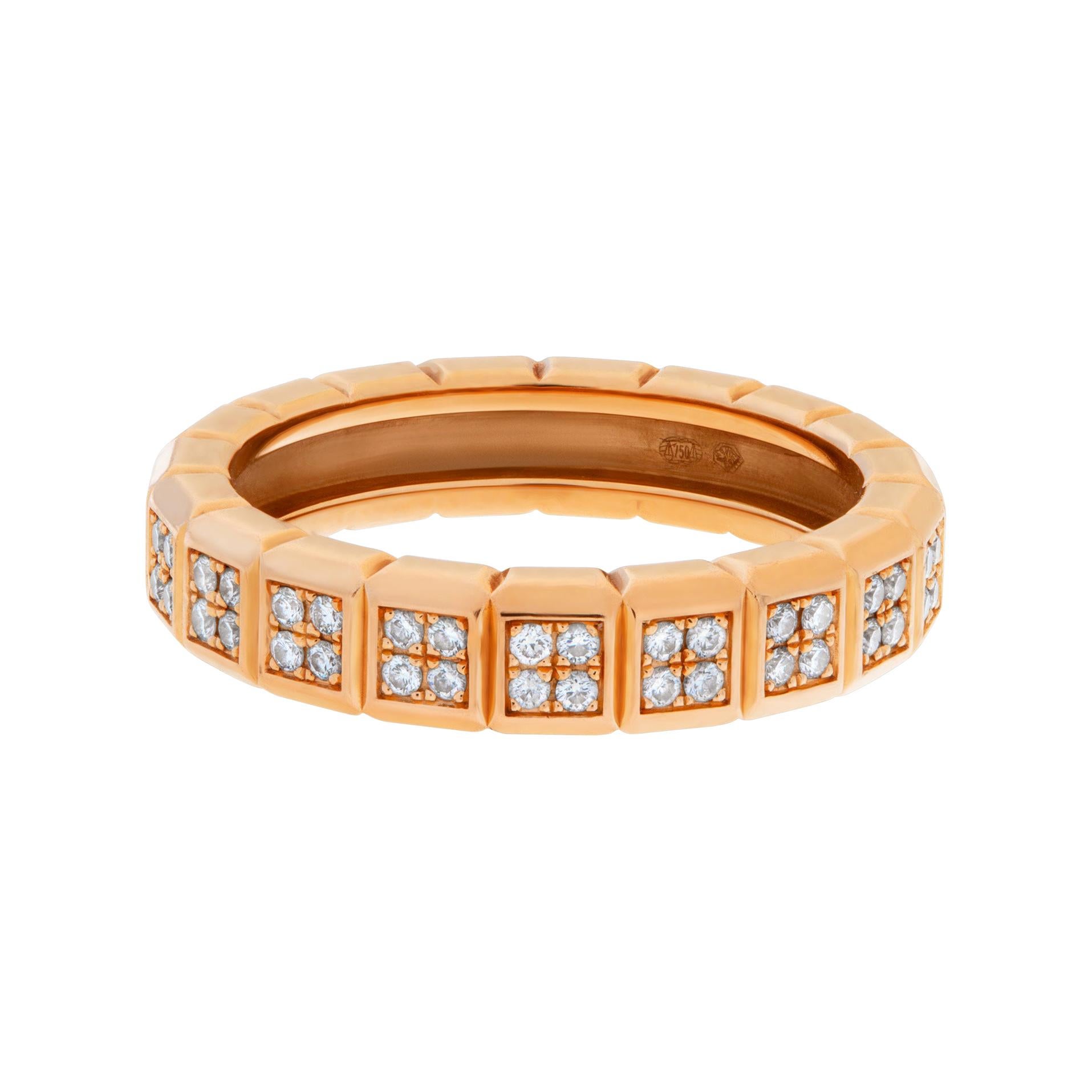 Chopard "Ice Cube Pure" Eternity Ring in 18k Rose Gold with Diamonds For Sale