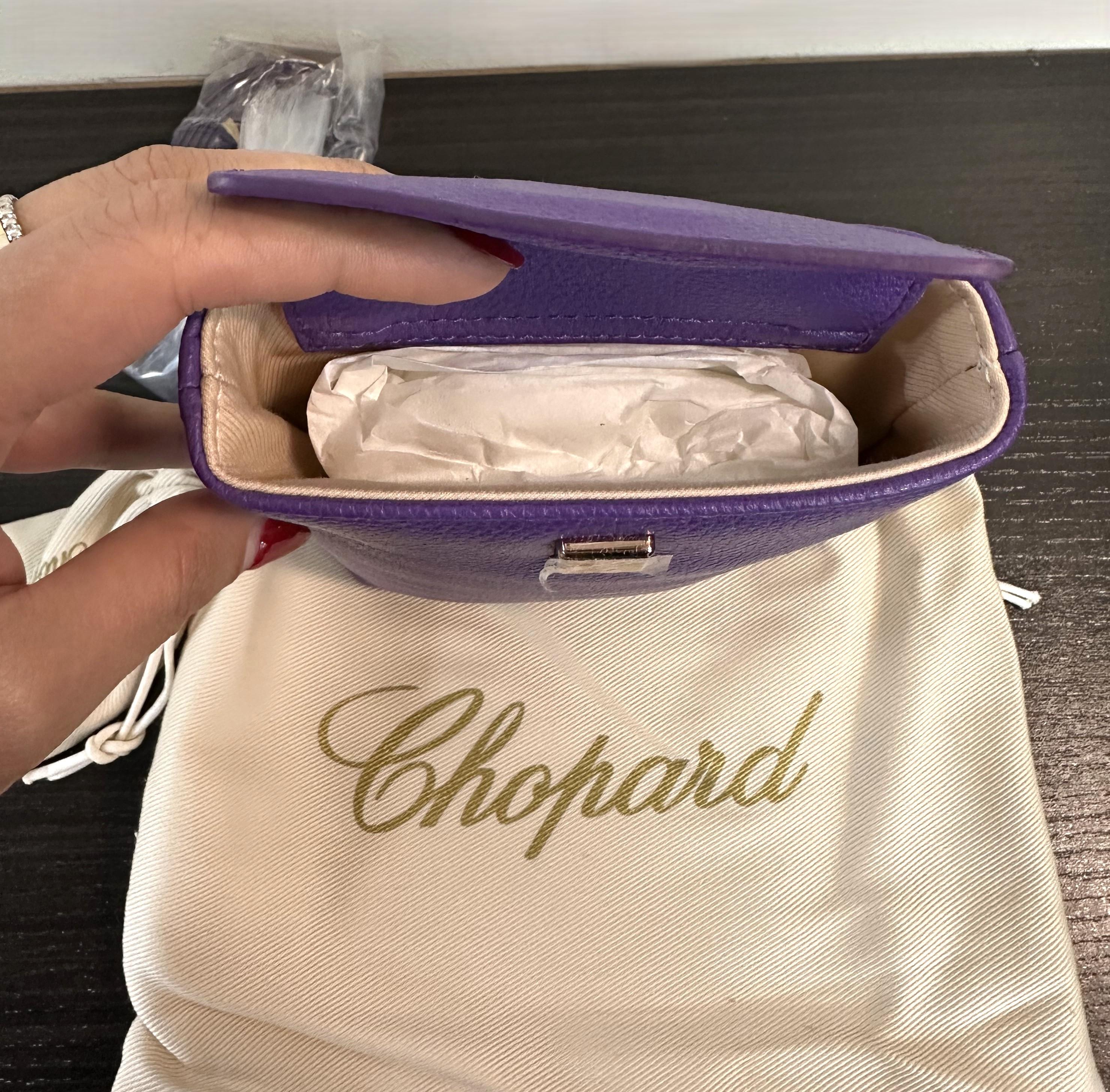 Chopard Ice Cube Purple Grained Leather Mini Bag 95000-1147 For Sale 1