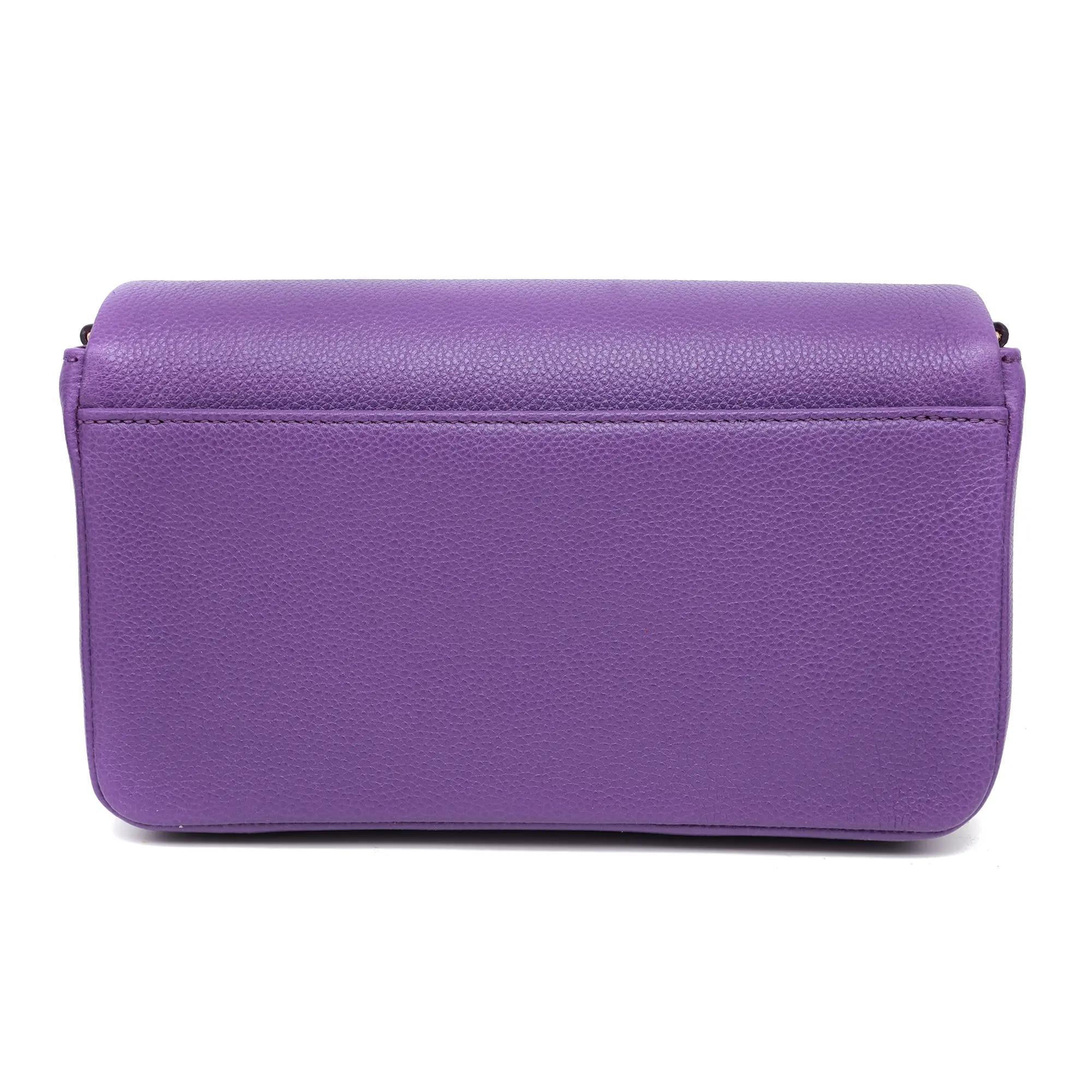 Chopard Ice Cube Purple Grained Leather Shoulder Bag 95000-1174 In New Condition For Sale In New York, NY