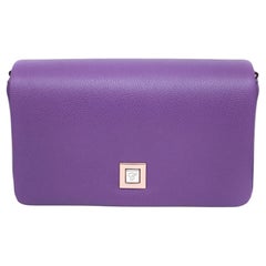 Chopard Ice Cube Bolso de hombro de piel granulada púrpura 95000-1174