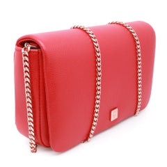 Chopard Ice Cube, Red Grained Leather Mini Chain Crossbody Bag 95000-1105