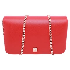 Chopard Cubo de hielo, Mini bolso Crossbody de cadena de piel granulada roja 95000-1105