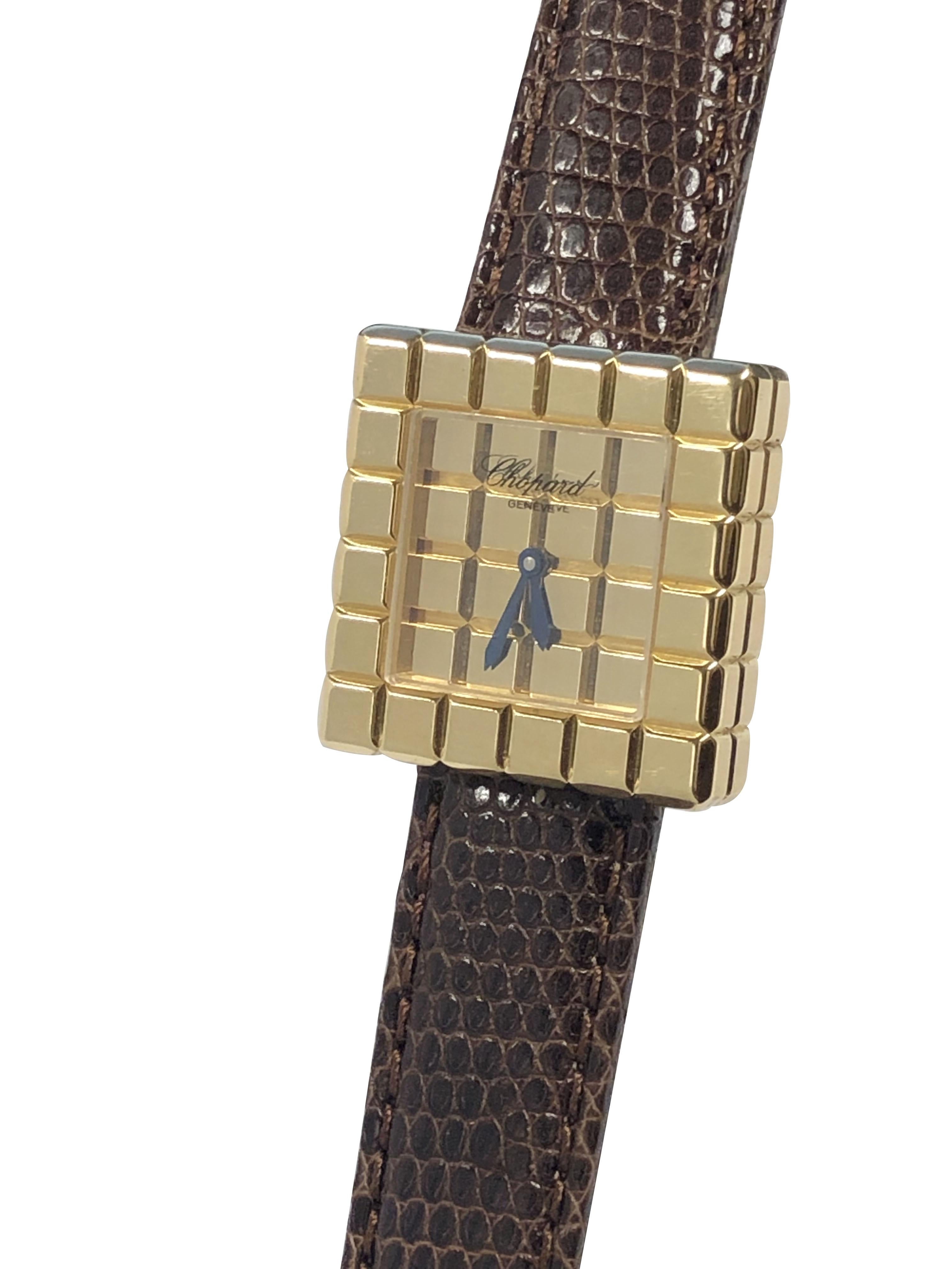 Chopard Ice Cube Yellow Gold Ladies Quartz Wrist Watch In Excellent Condition In Chicago, IL