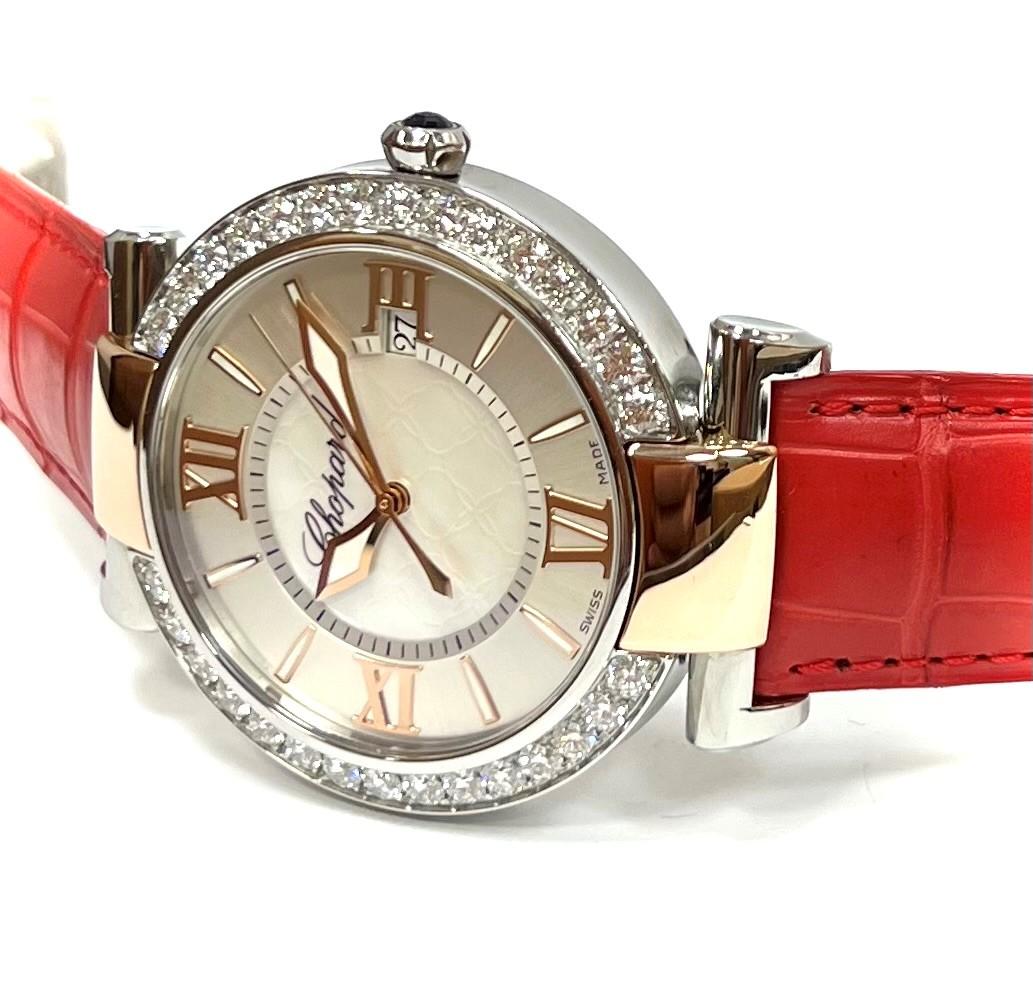 Chopard Imperial 40mm Rose Gold, Steel Watch
Diamond Bezel
Alligator Strap
Model 388531-6003    
Retail $ 25,010.00                           