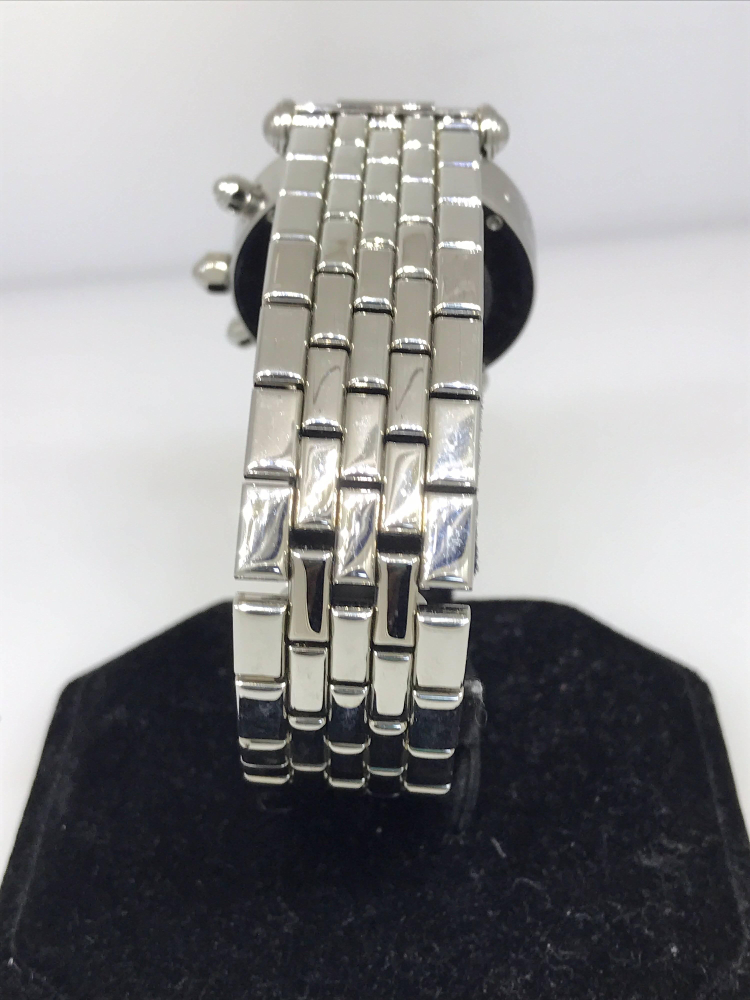 Chopard Imperial Stainless Steel White Dial Automatic Chronograph Bracelet Watch In Excellent Condition For Sale In New York, NY