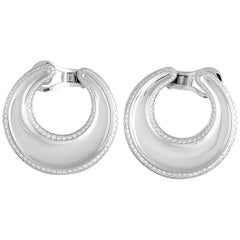 Chopard Imperiale 18 Karat White Gold Diamond Hoop Omega Earrings