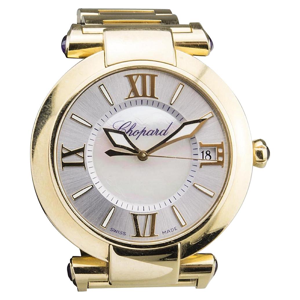 Chopard Imperiale 18 Karat Yellow Gold Watch with Mother of Pearl Dial For Sale