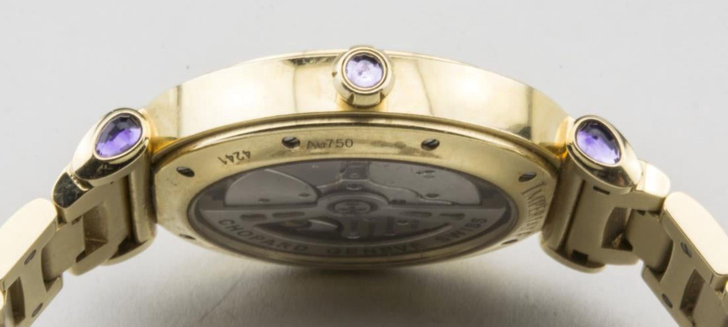 Chopard Imperiale 18 Karat Yellow Gold Watch with Mother of Pearl Dial In Good Condition For Sale In Westfield, NJ