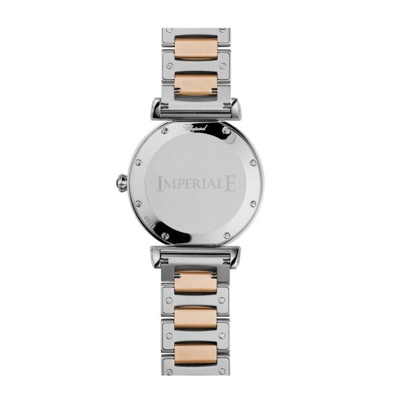 Case & Dial
MATERIAL: 18-carat rose gold and stainless steel
CASE DIMENSION(S): 36.00 mm
DIAL: silver-toned with mother-of-pearl centre
CROWN MATERIAL: stainless steel
Strap & Buckle
BUCKLE MATERIAL: stainless steel
BUCKLE TYPE: folding