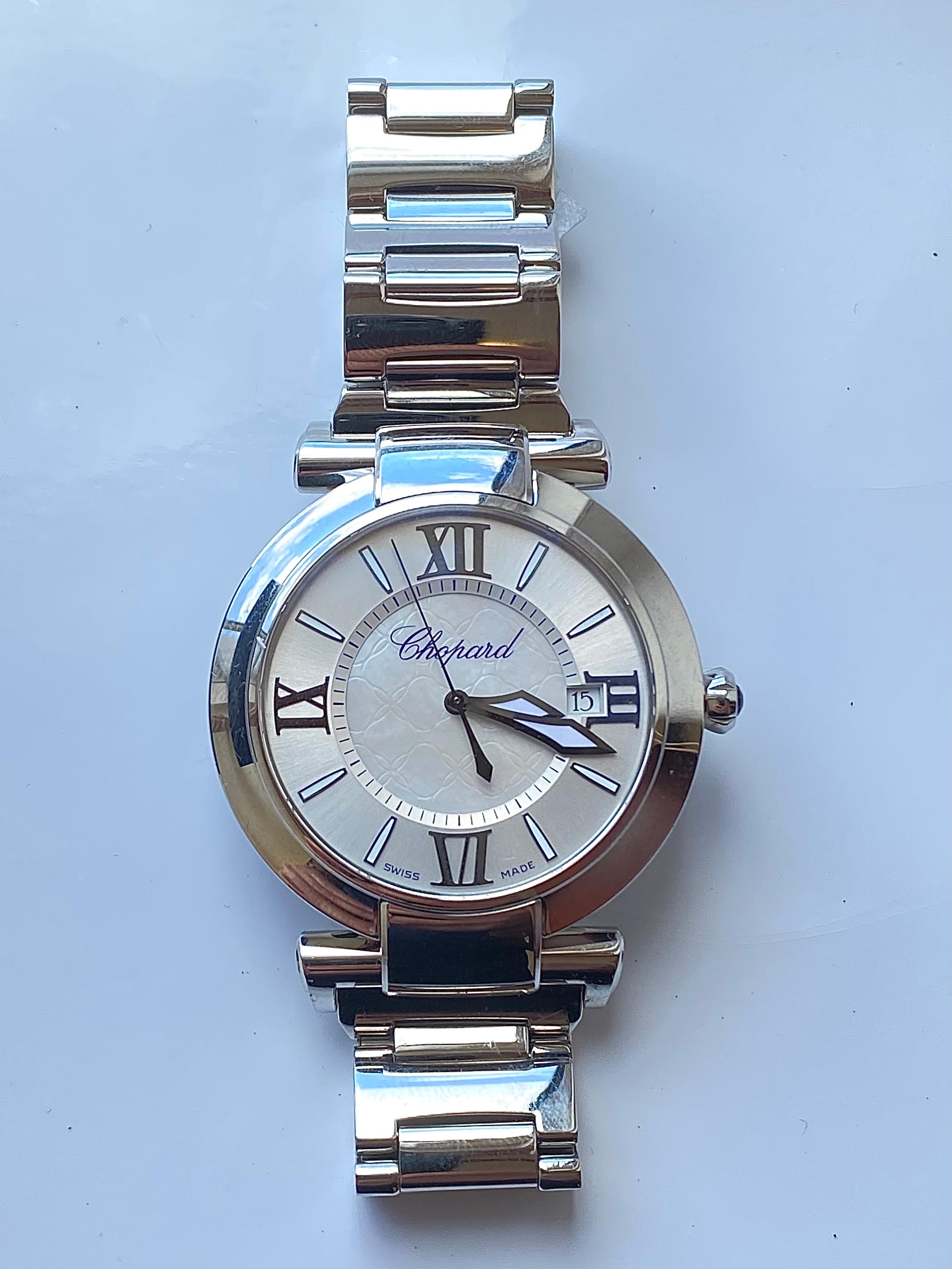 Modern Chopard Imperiale Men's Stainless Steel with Box and Papers For Sale