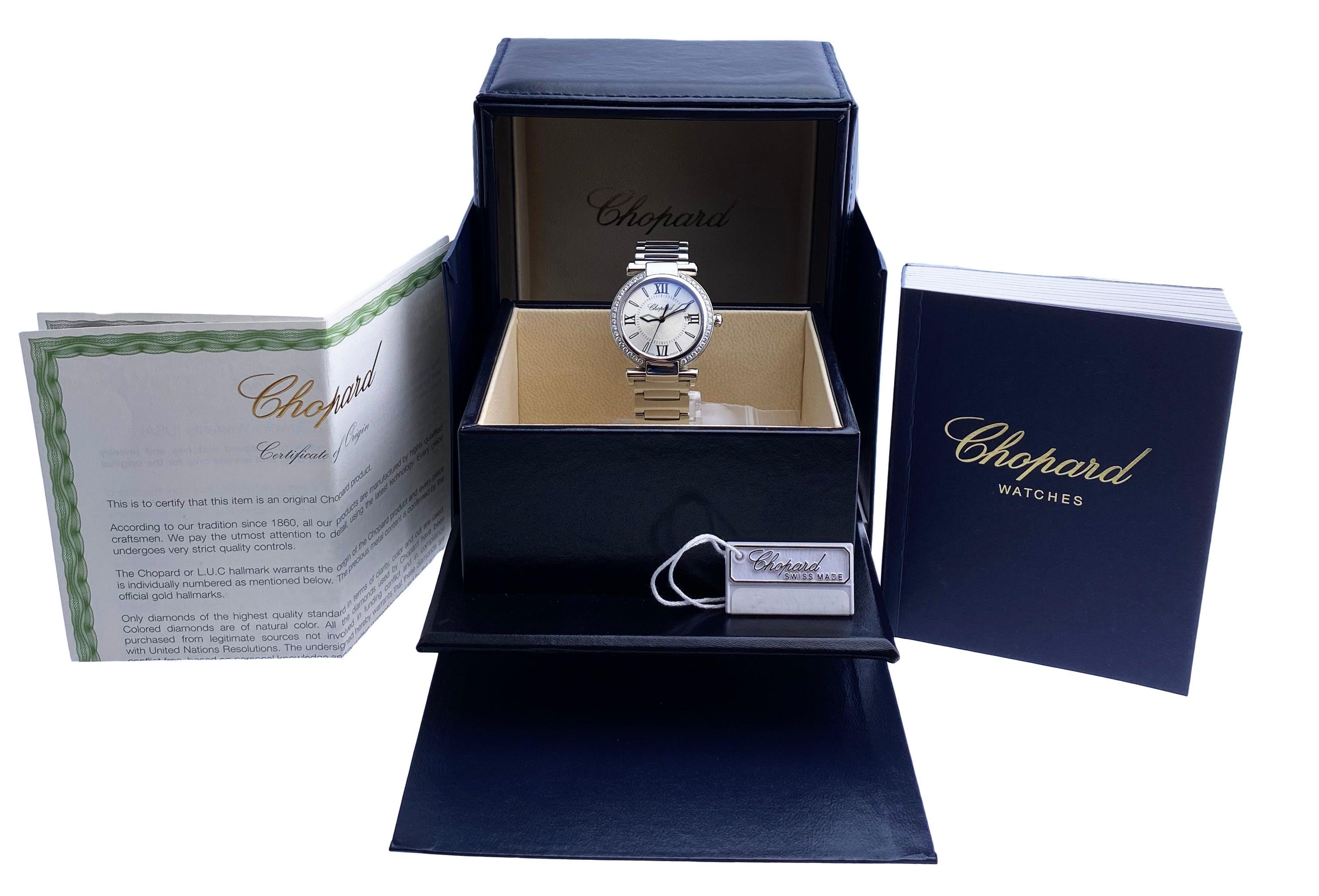 Chopard Imperiale 388541-3004 Diamond Steel Ladies Watch Box & Papers
