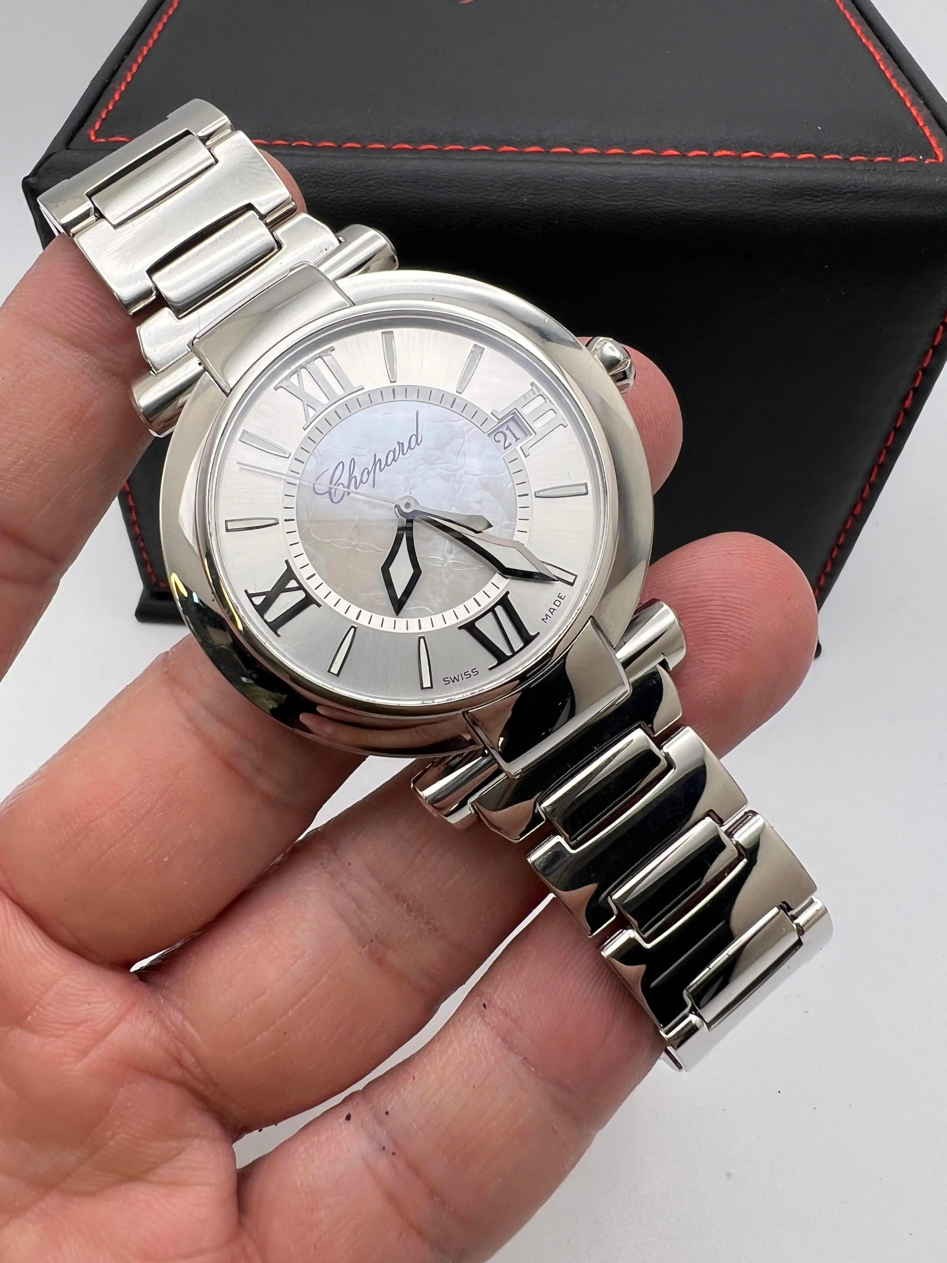 Chopard Imperiale 40mm Plata Madreperla Esfera Romana 388531-3011 Estuche en Excelente estado para la venta en New York, NY