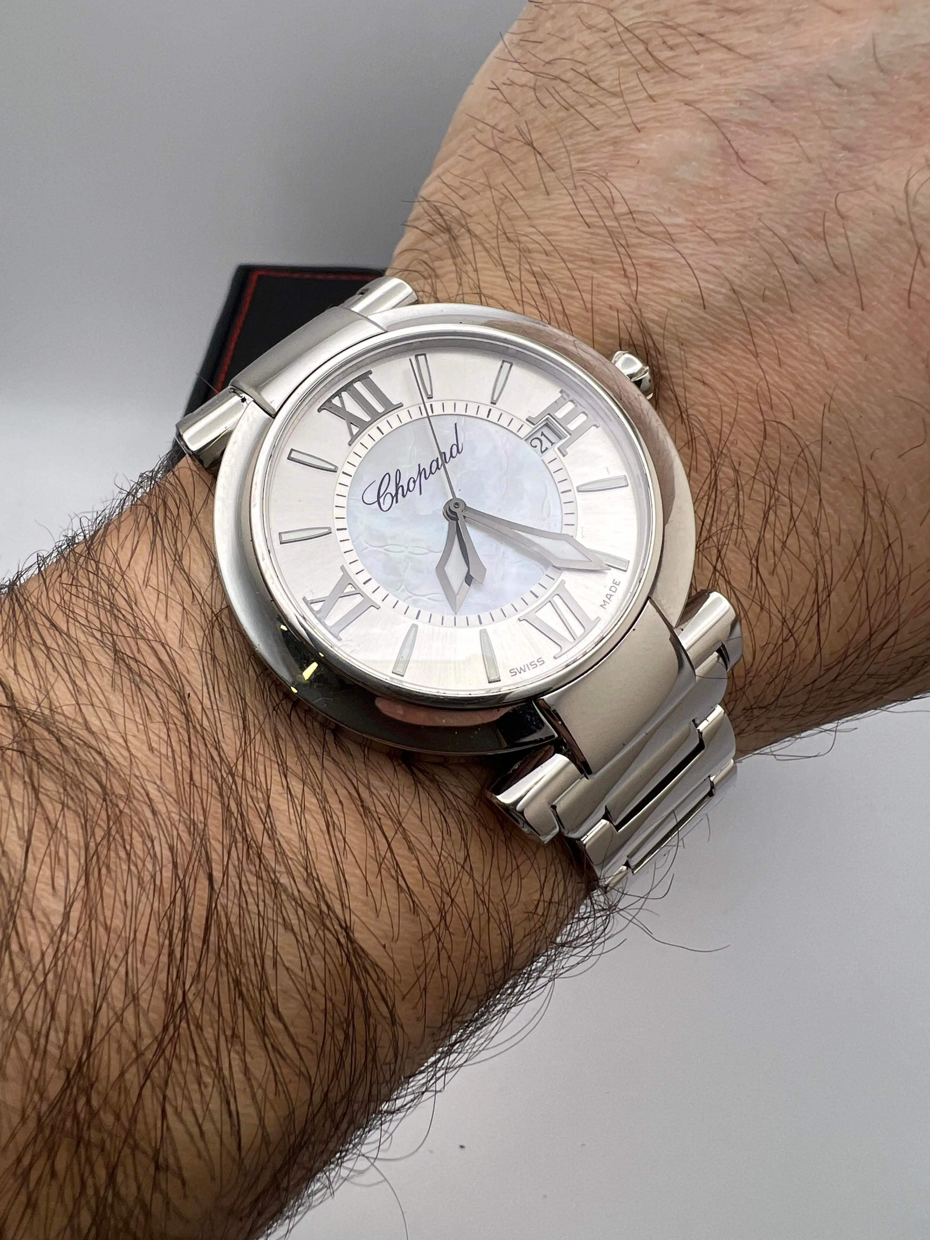 Femenino o masculino Chopard Imperiale 40mm Plata Madreperla Esfera Romana 388531-3011 Estuche en venta